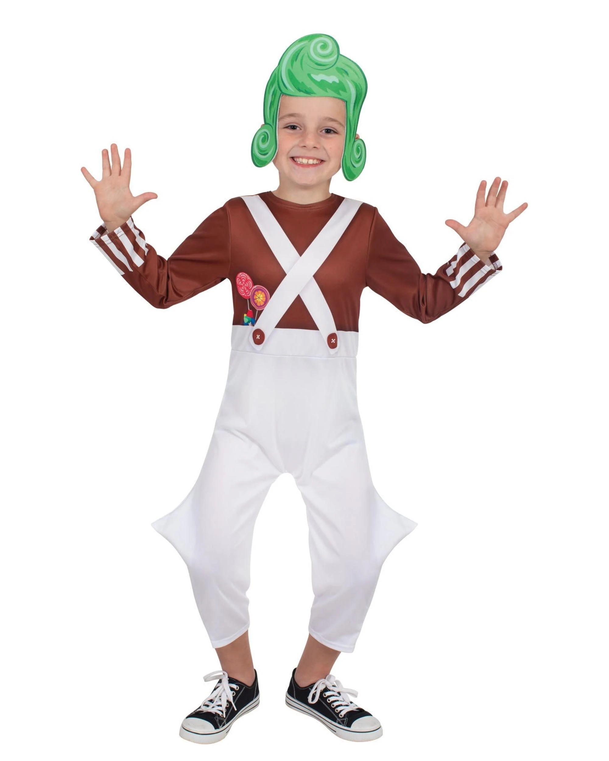 1 Charlie and The Chocolate Factory Oopma Loompa Classic Child Costume Size 3-5 Years, 1 of 4