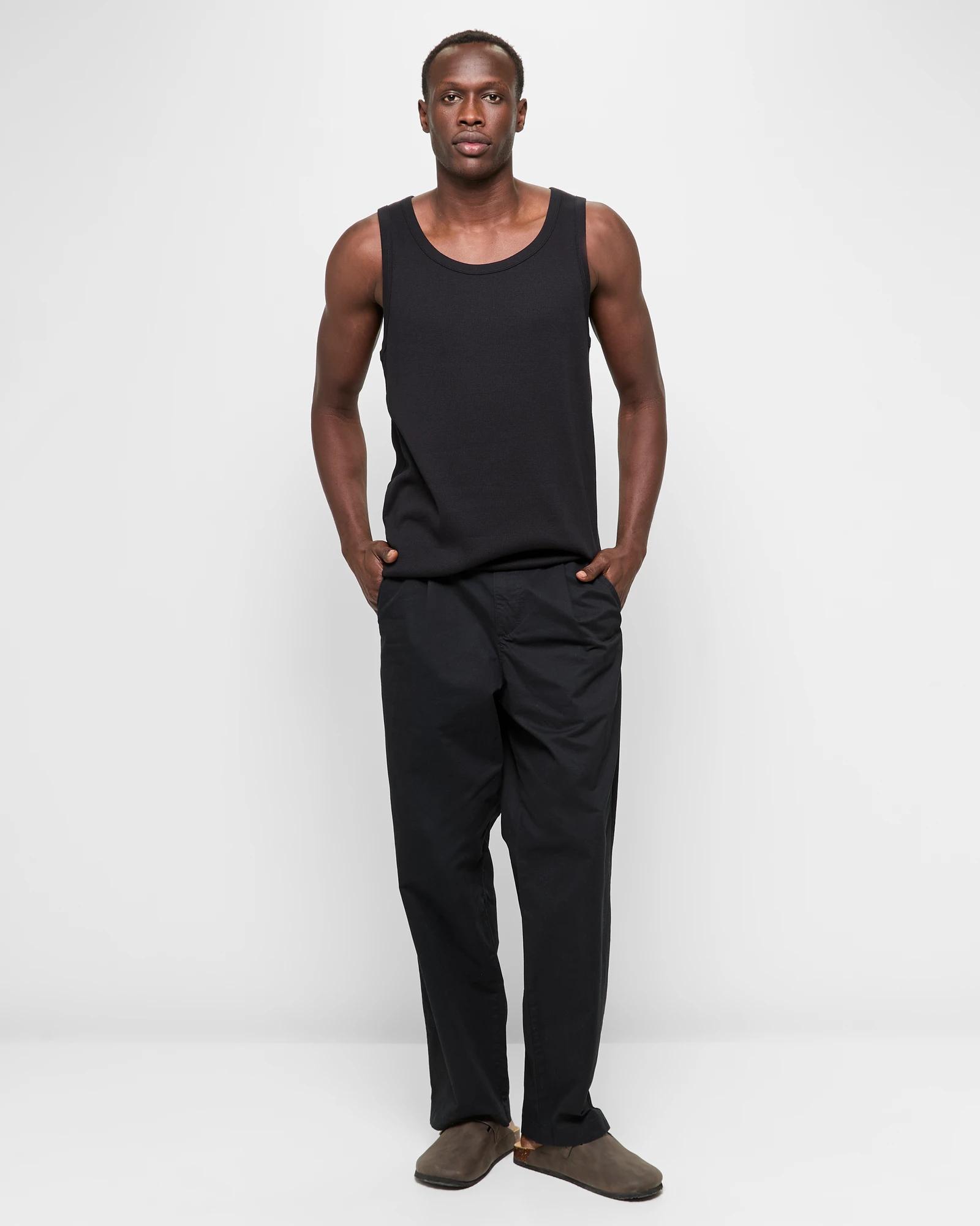 2 Australian Cotton Rib Tank Top - Commons BLACK, 2 of 5