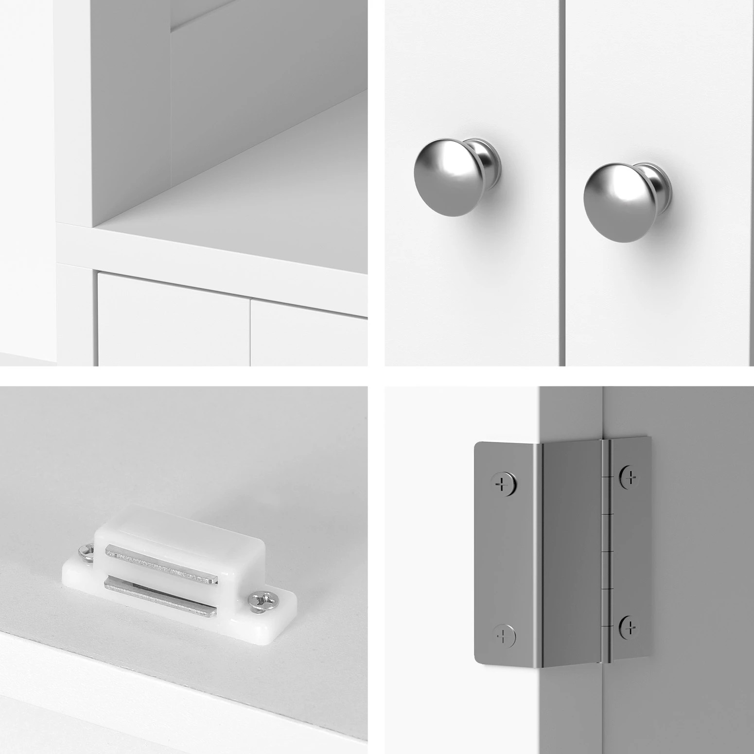 7 Artiss Buffet Sideboard Cabinet Pantry Kitchen Bathroom Storage Cupboard - White, 7 of 8