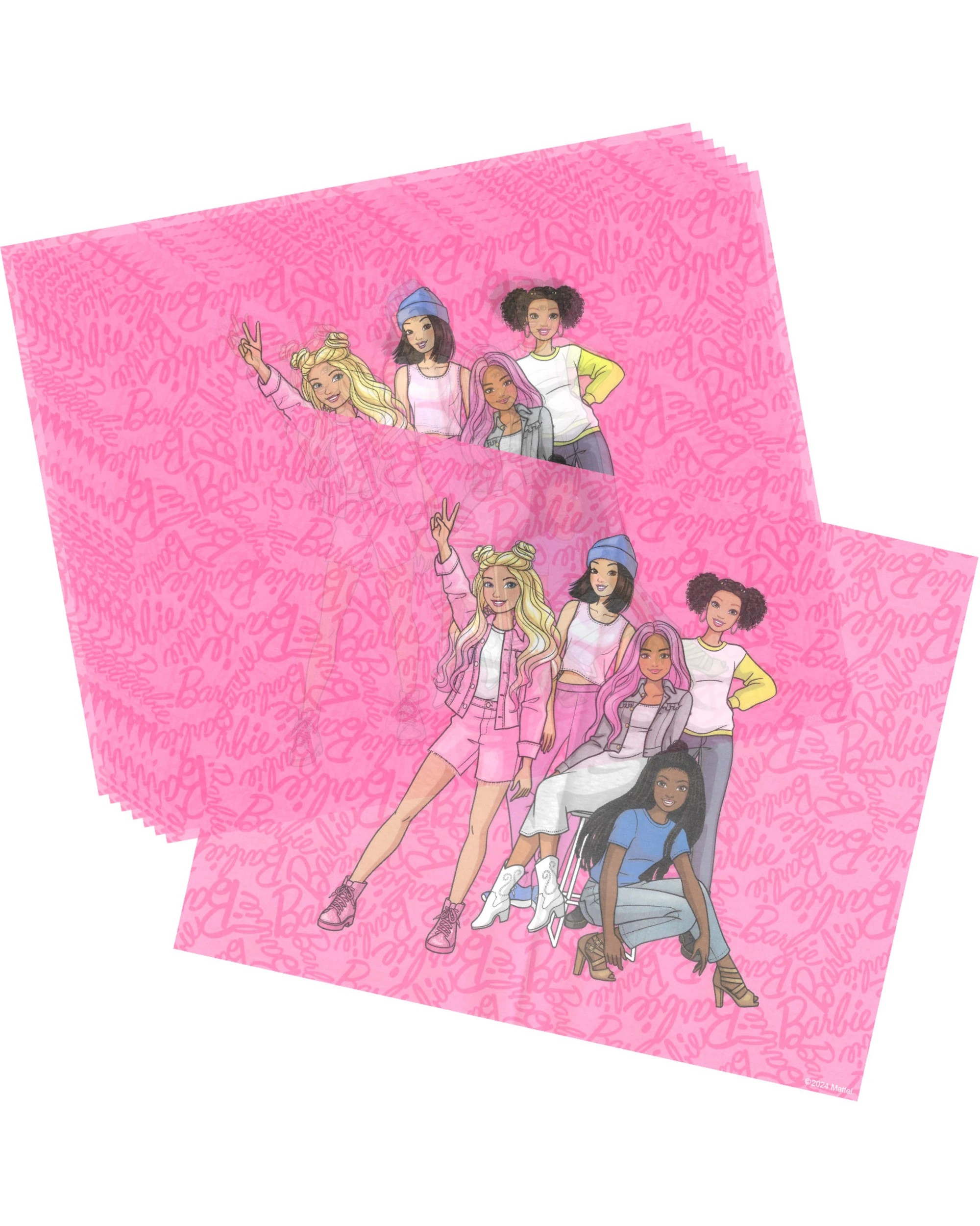 2 Design Group Barbie and Friends Grease Proof Paper Plate Tray Liners 8 Sheets, 2 of 5