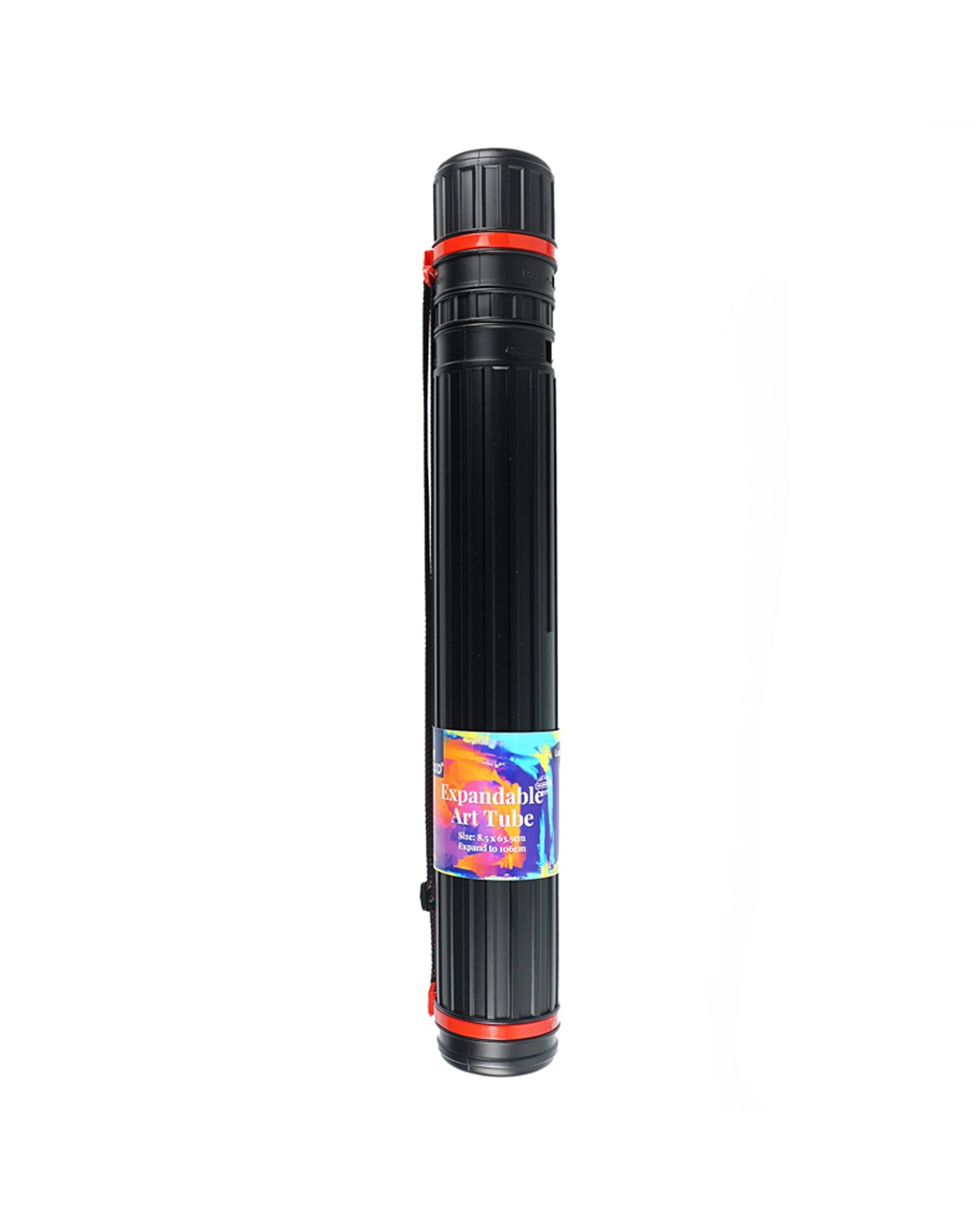 2 Art Boxd 3PK Expandable Poster Art Tube 63.5cm With Adjustable Strap Secure - Black, 2 of 2