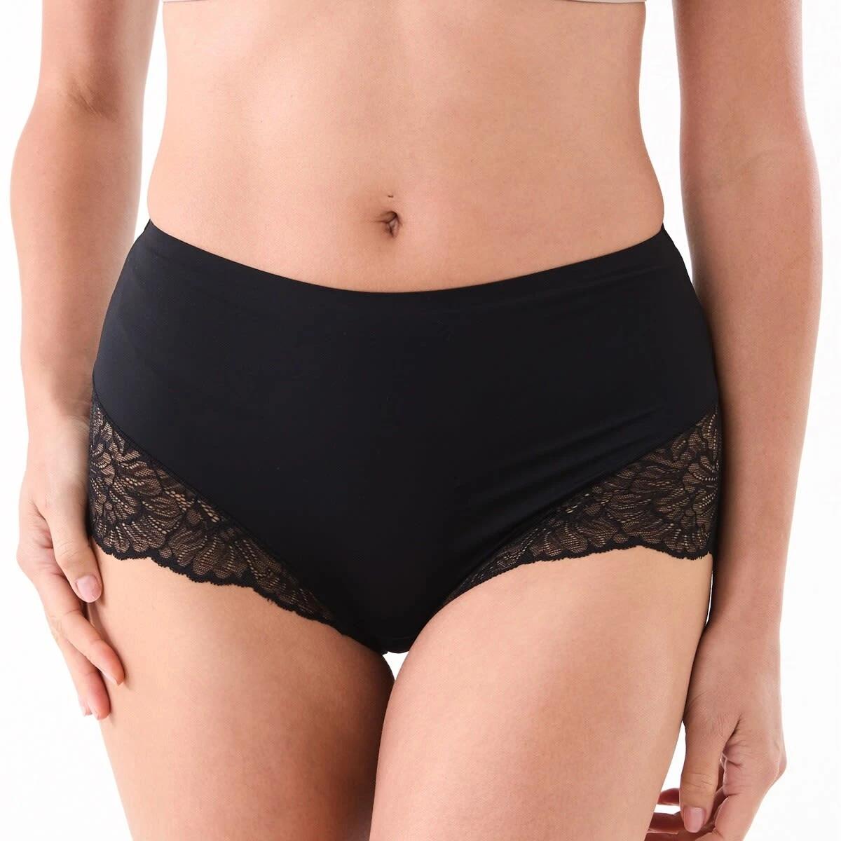 1 3 Pack No Show Lace Full Briefs BLACK, BLACK, BLACK, 1 of 6