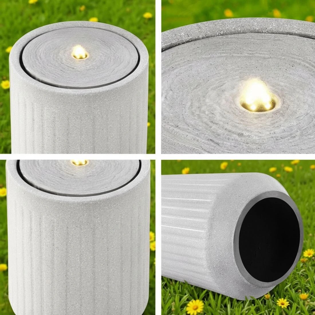 6 Gardeon Solar Fountain Water Feature Outdoor Fountain LED Lights - Grey, 6 of 6