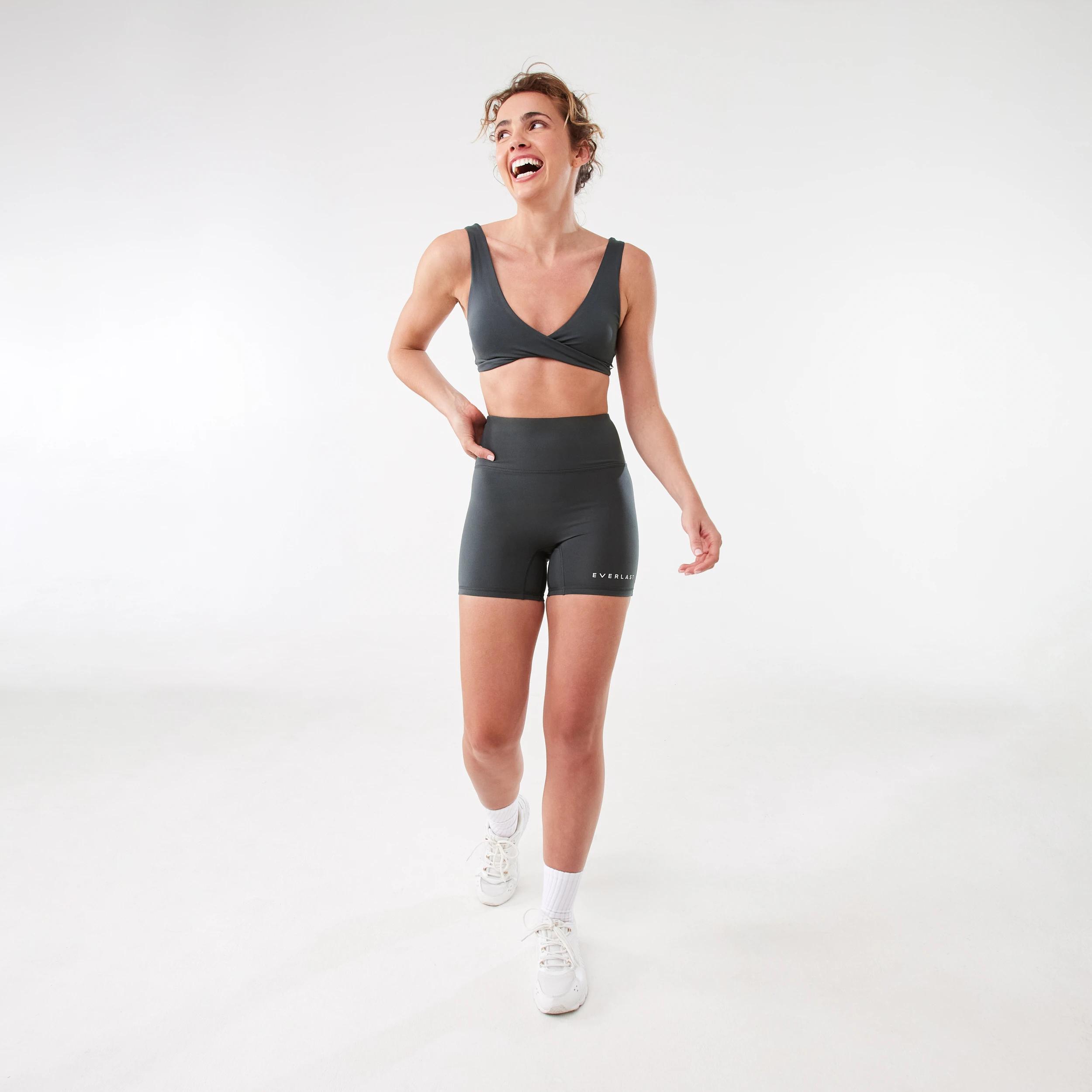 2 Everlast Womens Twist Front Crop Top EVERLAST COLLEGIATE CHARCOAL, 2 of 9