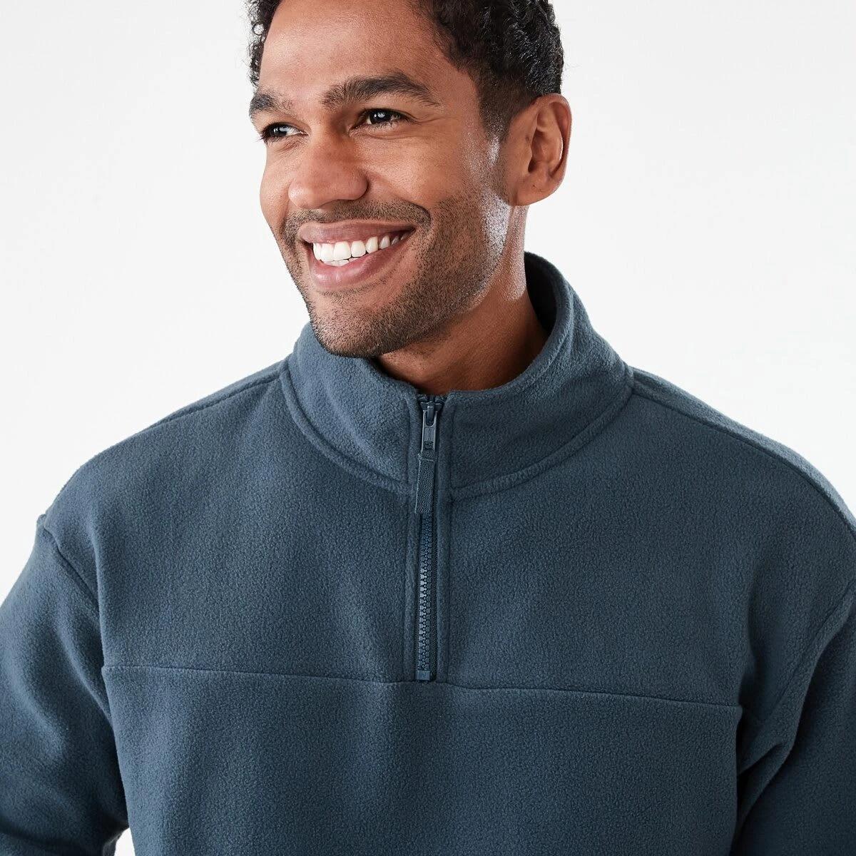 4 Active Mens Polar Fleece Quarter Zip Long Sleeve Navy W25, 4 of 6
