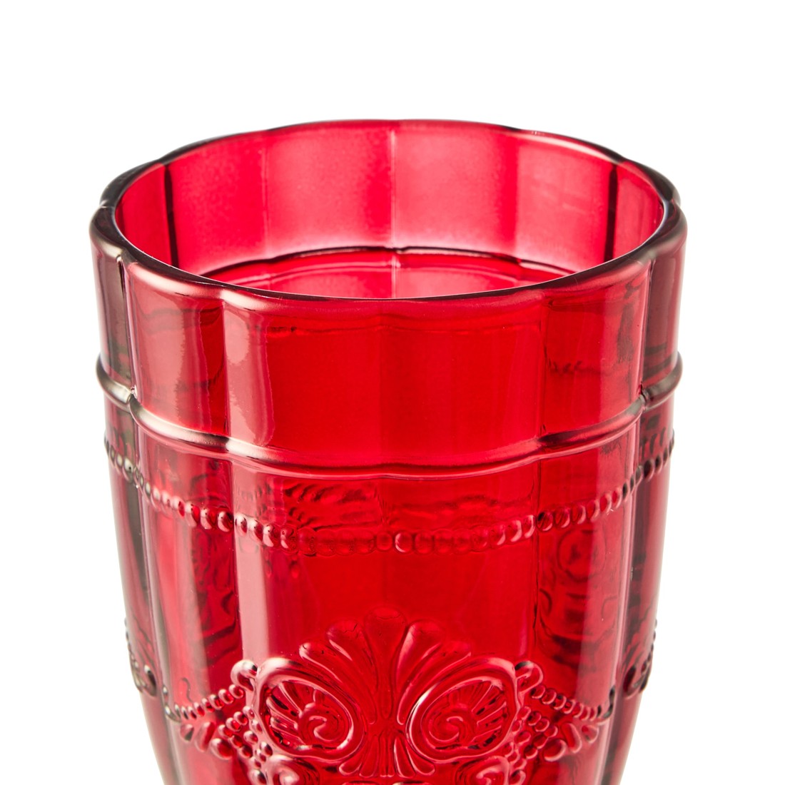 4 6 Red Ornate Highball Glasses, 4 of 6