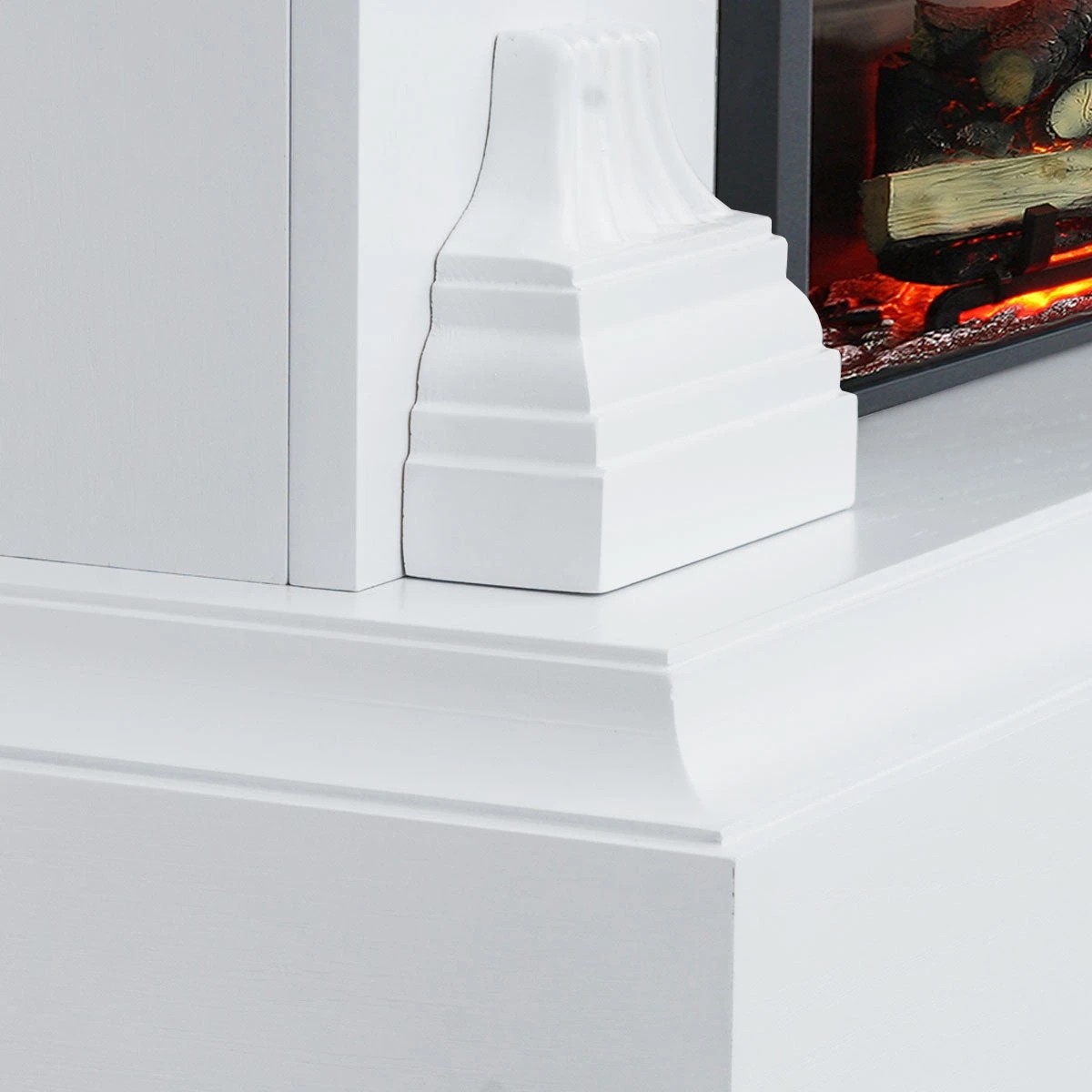 5 Moda Living Cove Electric Fireplace Heater White Mantel Suite with Starlight Insert - White, 5 of 6