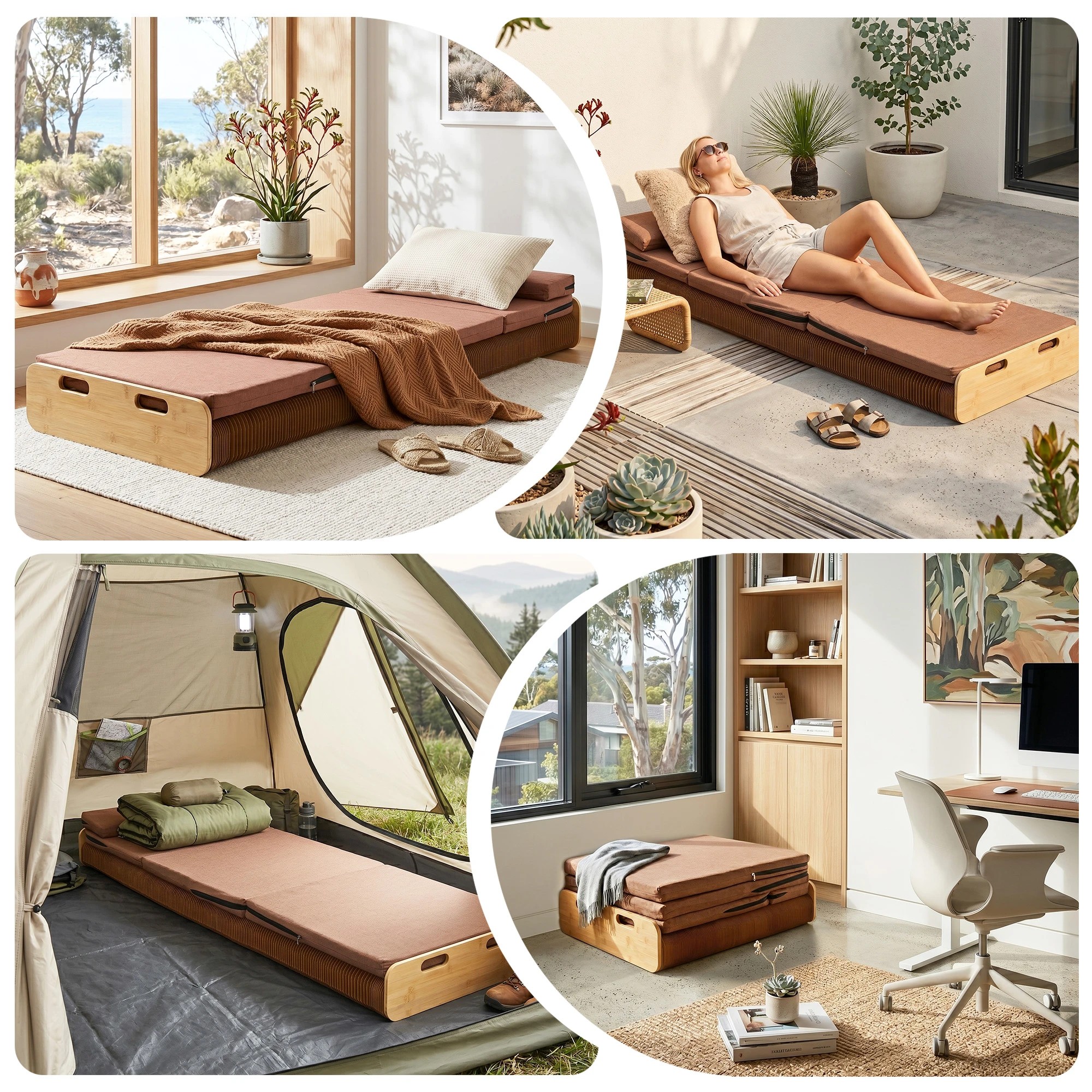 7 Artiss Folding Kraft Paper Bed Frame with Mattress and Pillow 300kg Capacity - Brown, 7 of 9