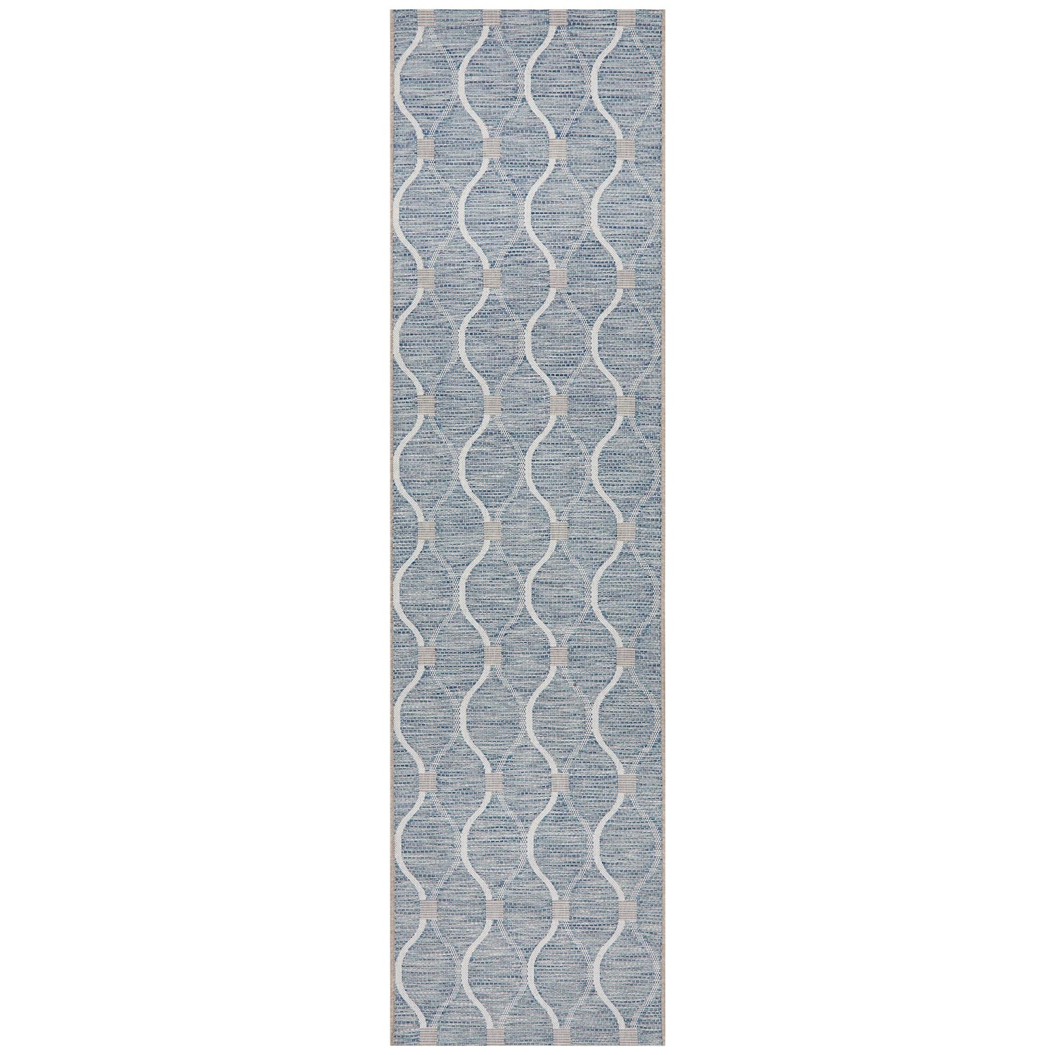 1 Common Ground Rugs Portico 5501 Outdoor 300x80cm Runner - Medium Pet Friendly Rug - Blue, 1 of 7