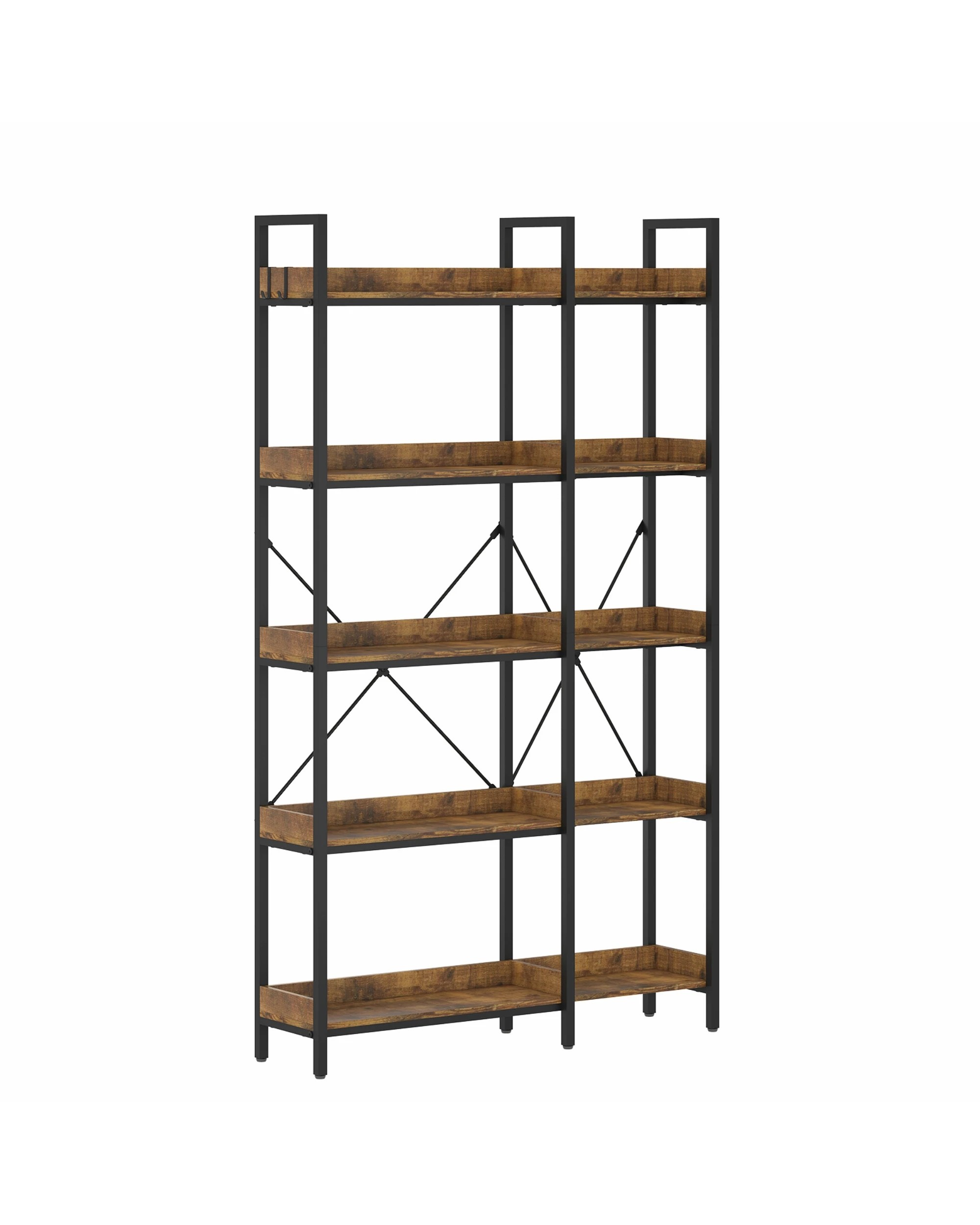 6 Advwin 5-Tier Corner Bookshelf L Shaped Bookcase, 6 of 9