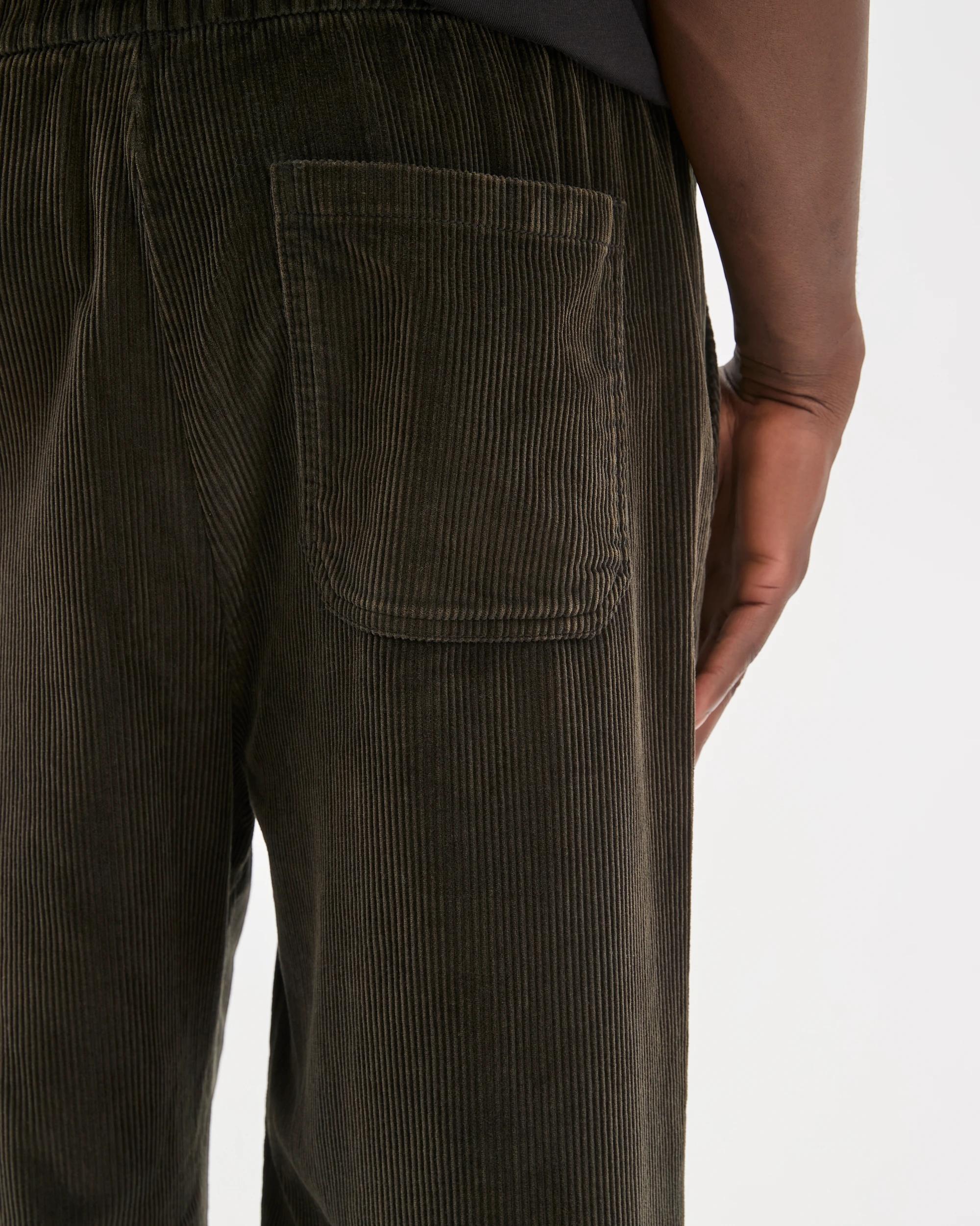 4 Commons Australian Cotton Elastic Waist Loose Fit Corduroy Pants BLACK, 4 of 6