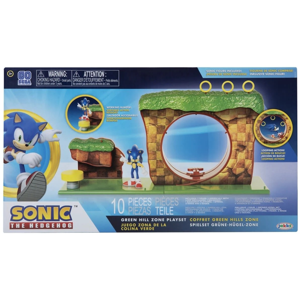 1 10 Piece Sonic the Hedgehog Green Hill Zone Playset, 1 of 3