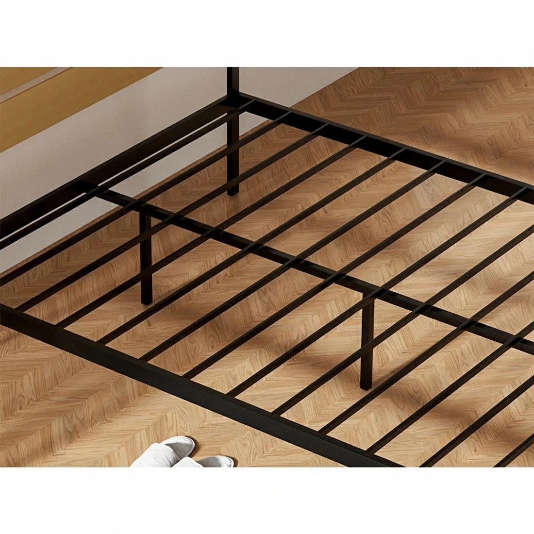 5 Artiss Bed Frame Double Size Metal Frame PAULA - Black, 5 of 7
