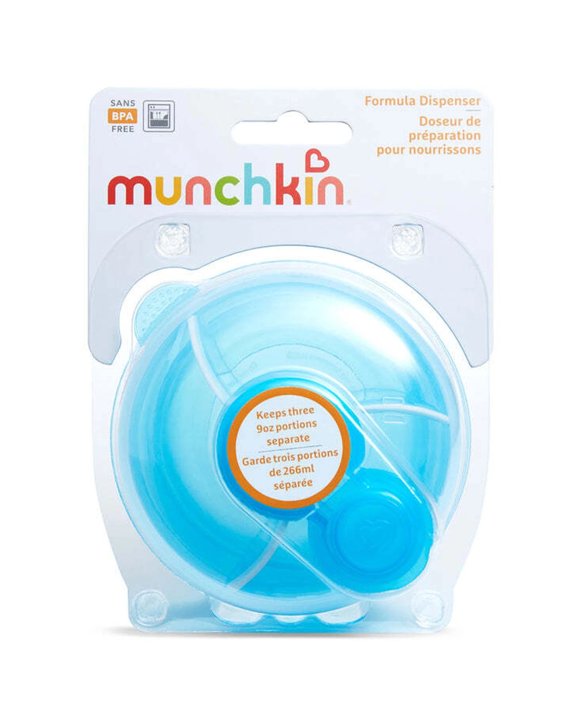 3 Munchkin Portable 3-Serve Baby Milk Formula Travel Dispenser 9oz 266ml BPA Free - Blue, 3 of 4
