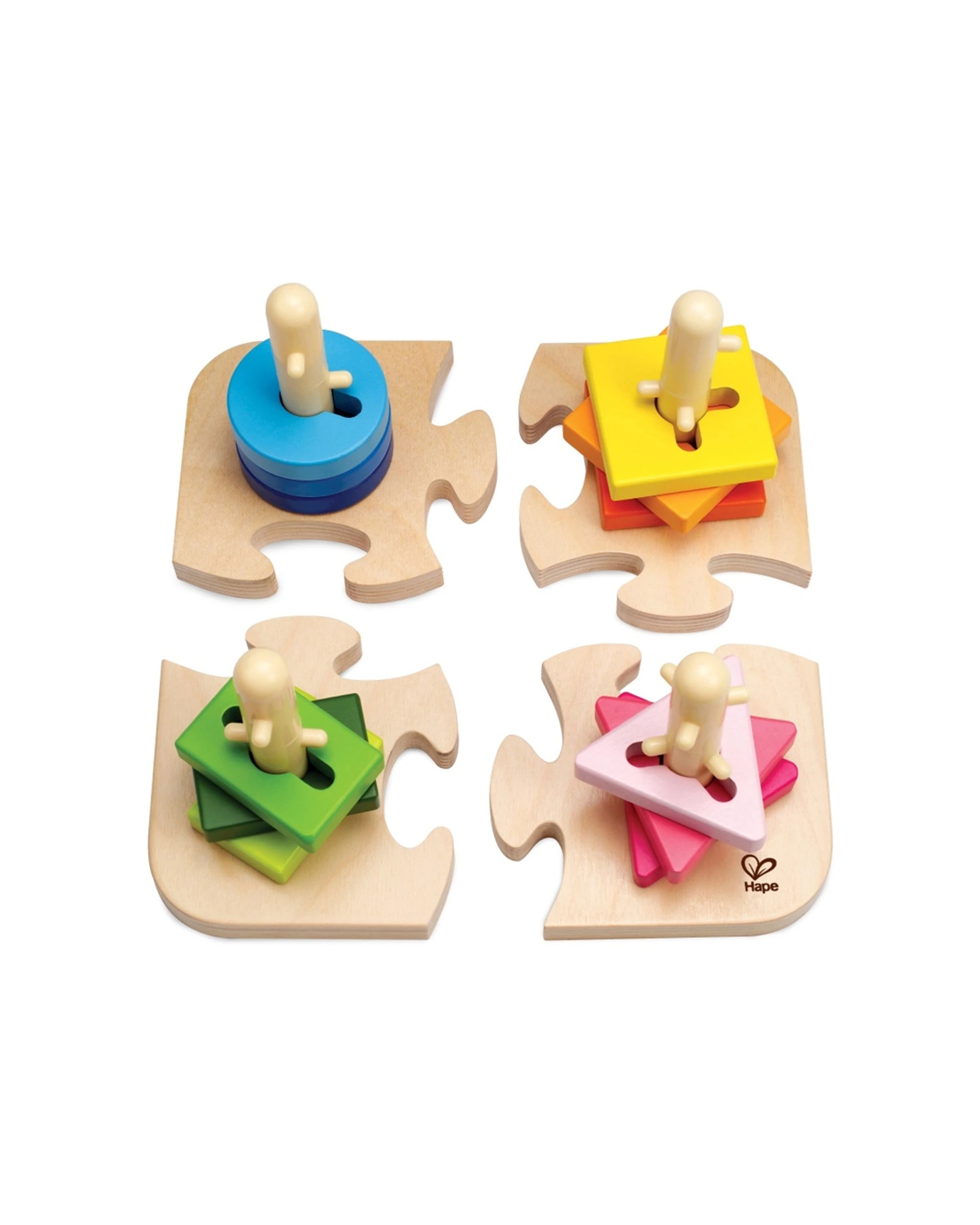 6 Hape Creative Peg Puzzle Colourful Wooden Shape Toy 19.1x11.6x19.1cm - Multi, 6 of 7