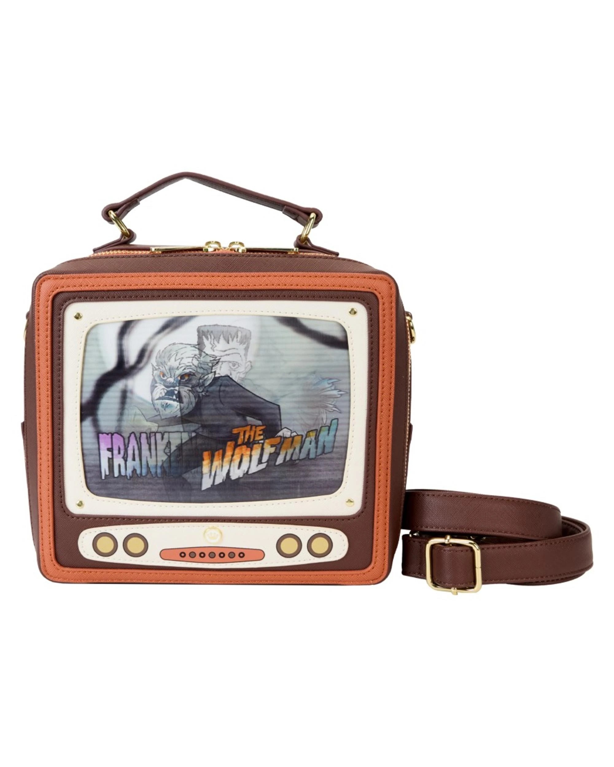 1 Loungefly Universal Monsters Vintage TV Triple Lenticular Crossbody Bag - Multi, 1 of 7