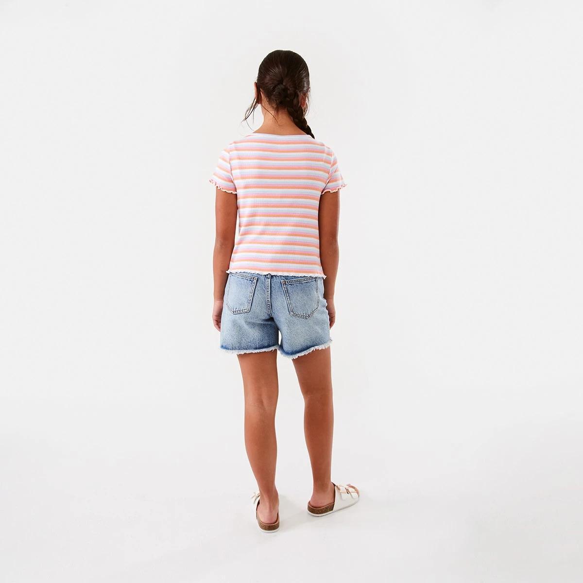 8 Ruched V-Neck Top Strpe Mlti, 8 of 10