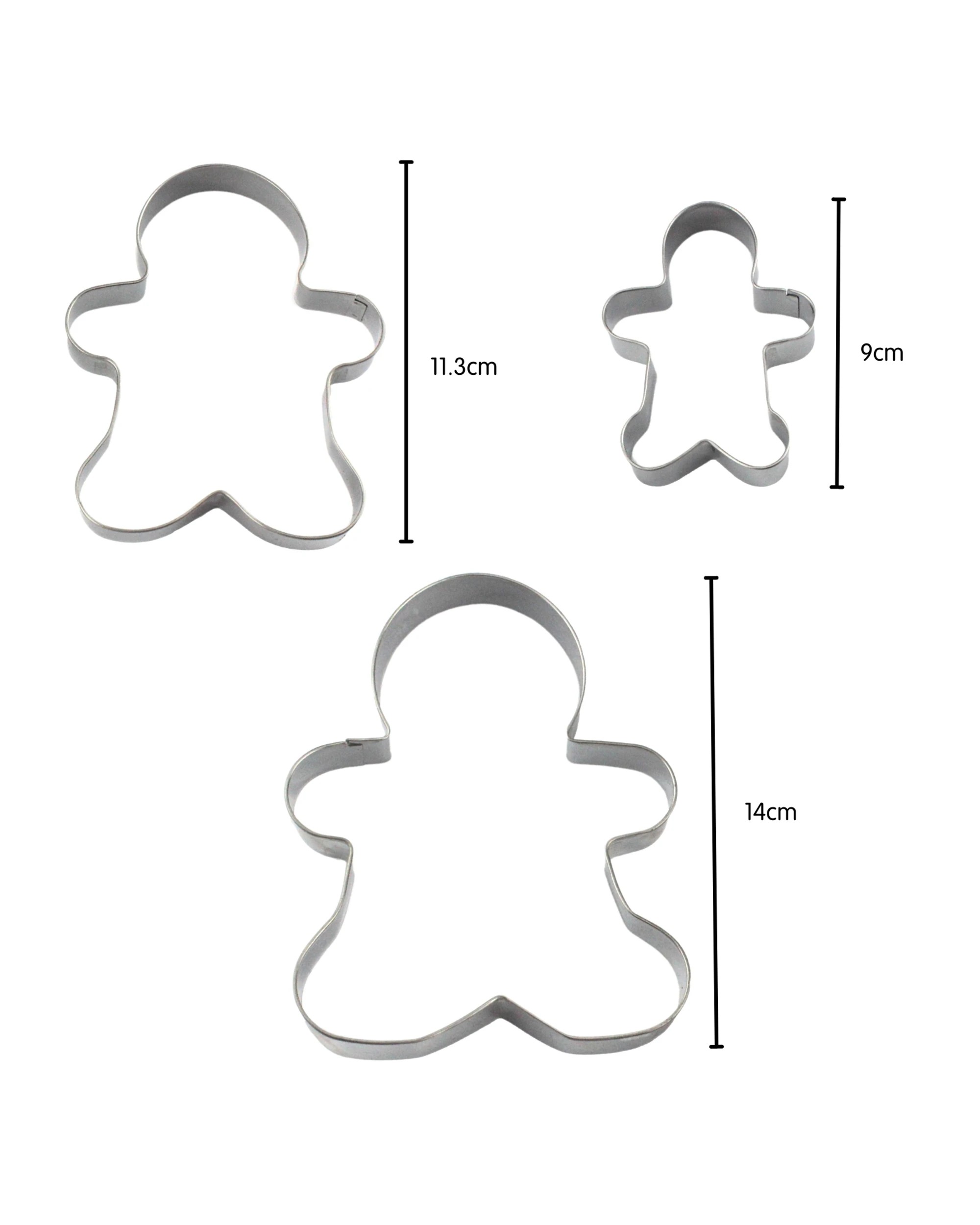 2 Artwrap Gingerbread Cookie Cutters Pack of 3 - Silver, 2 of 3
