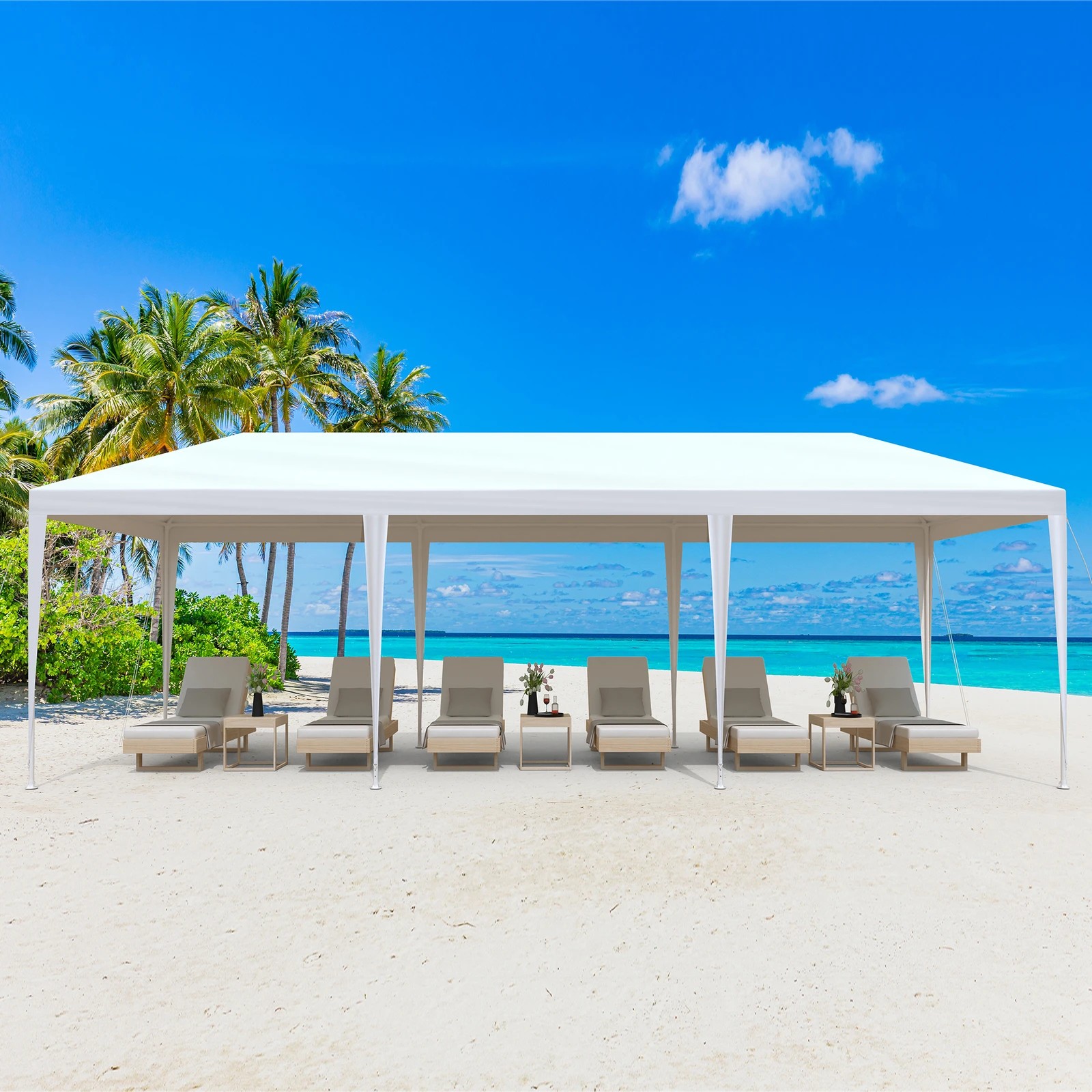 6 Alfordson Gazebo Marquee Outdoor Party Tent Camping Portable Side Wall 3x9m - White, 6 of 7