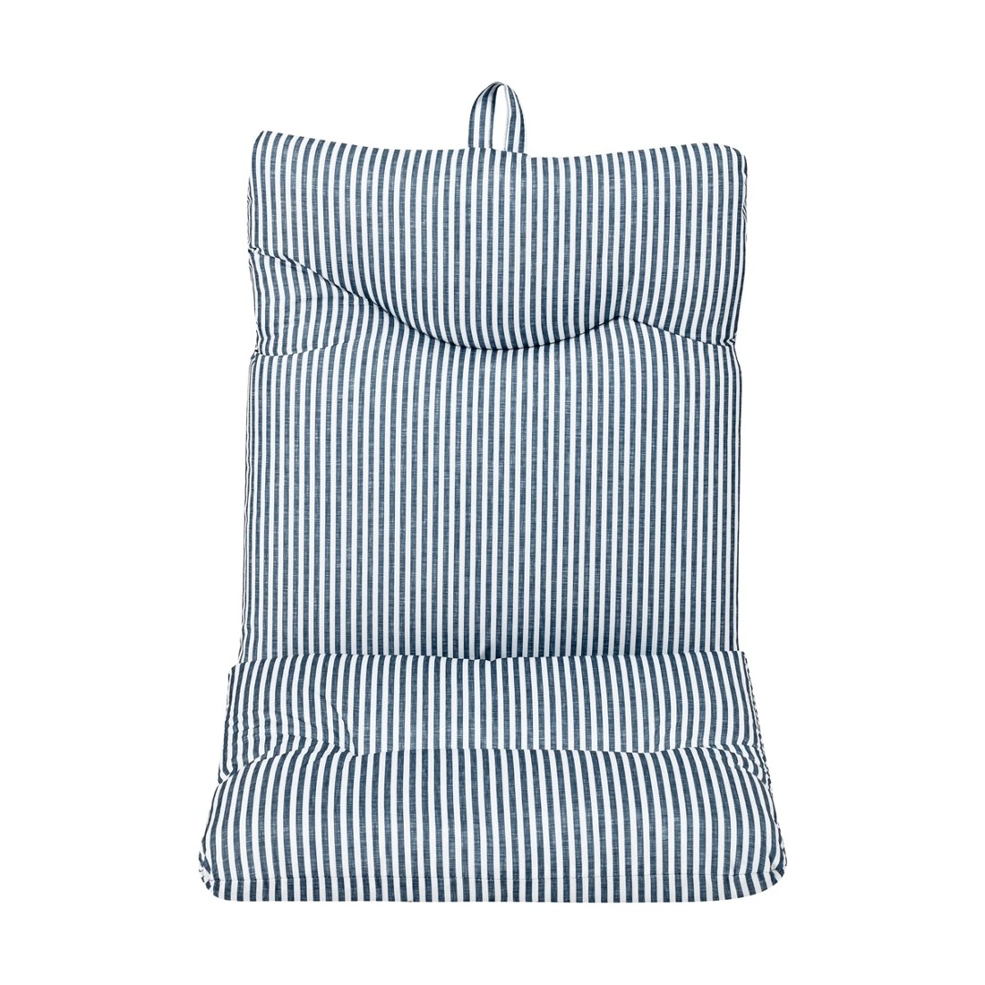 2 Outdoor High Back Cushion - Blue Stripe, 2 of 10