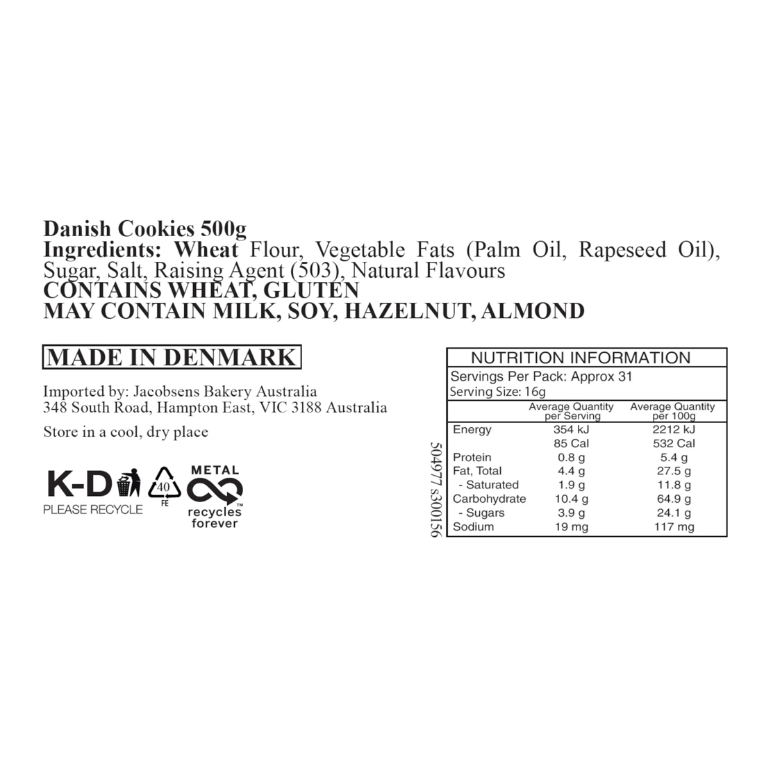 7 Danish Cookie Tin 500g - Assorted, 7 of 8