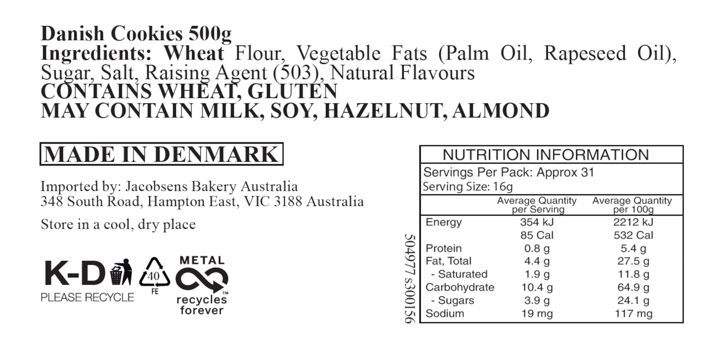 7 Danish Cookie Tin 500g - Assorted, 7 of 8