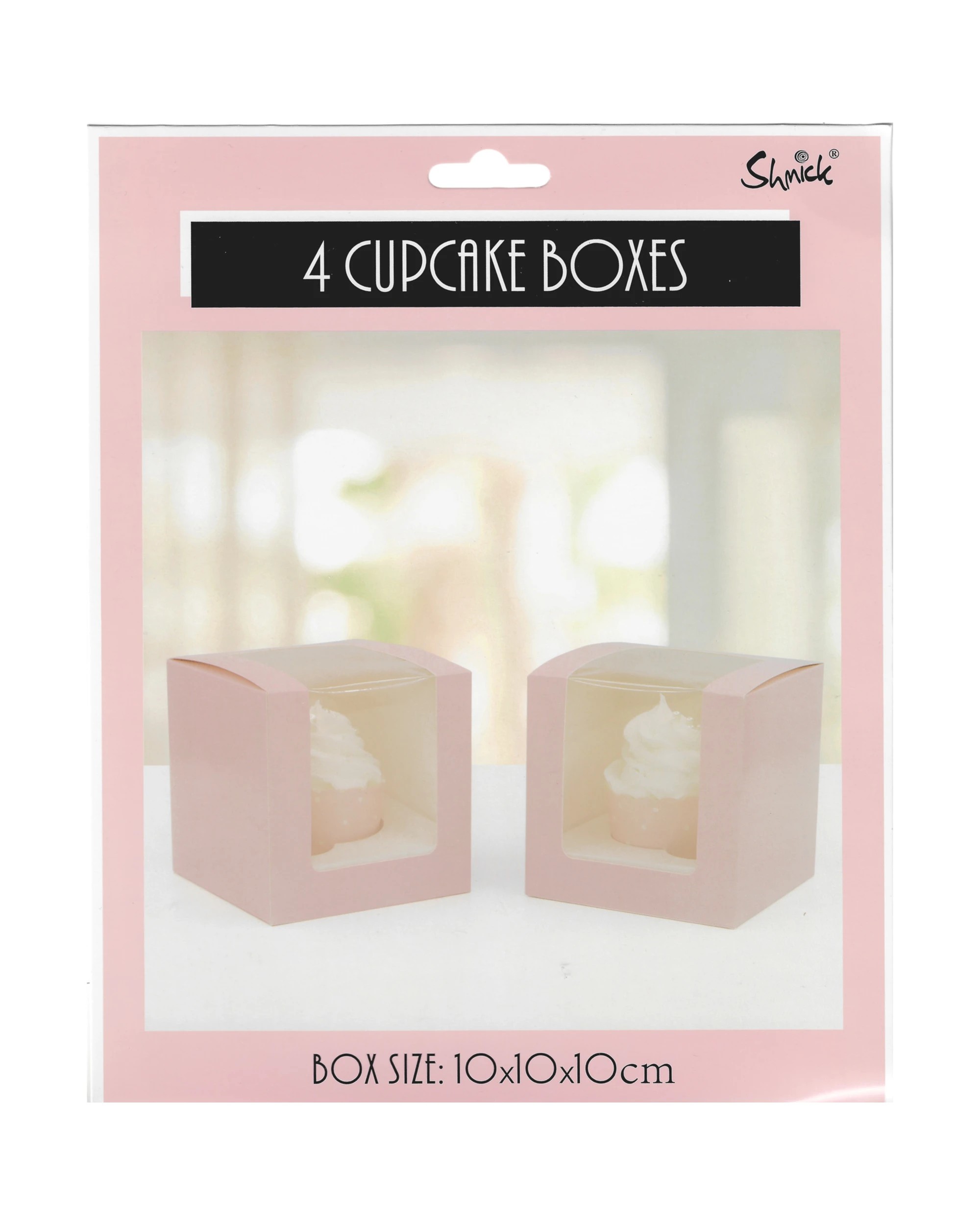3 Shmick Pastel Cupcake Boxes with Window 10cm Pack of 4 - Pink, 3 of 3