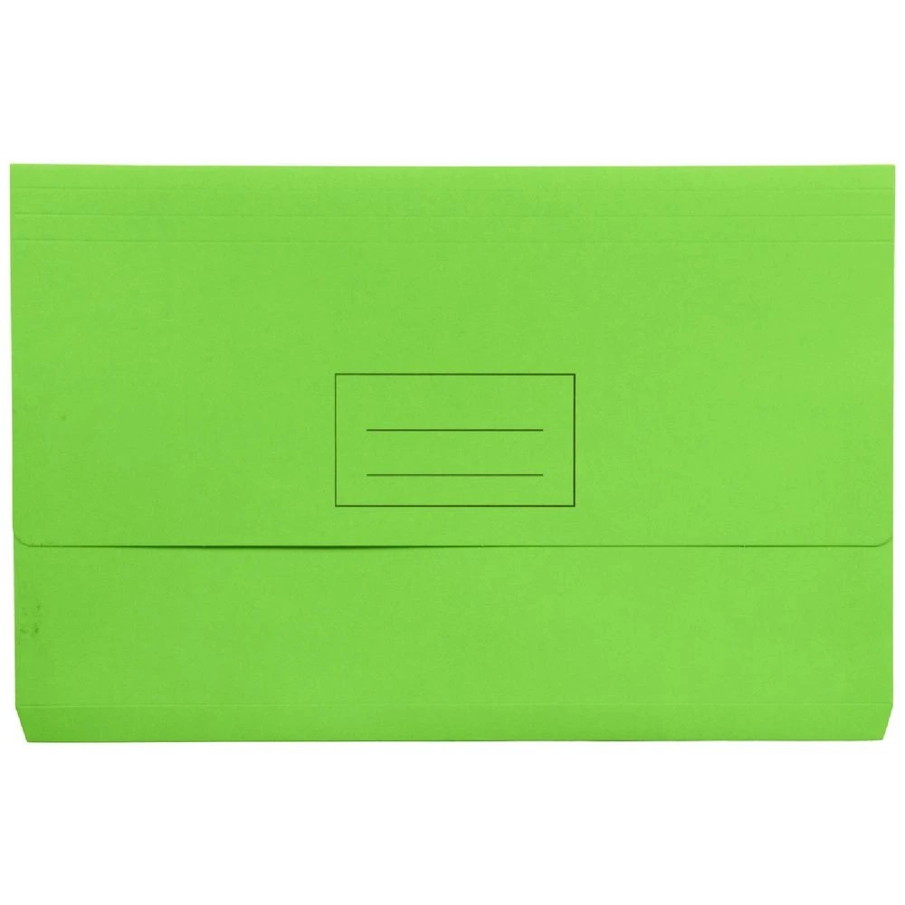 1 J.Burrows Foolscap Document Wallet 220gsm Lime, 1 of 3