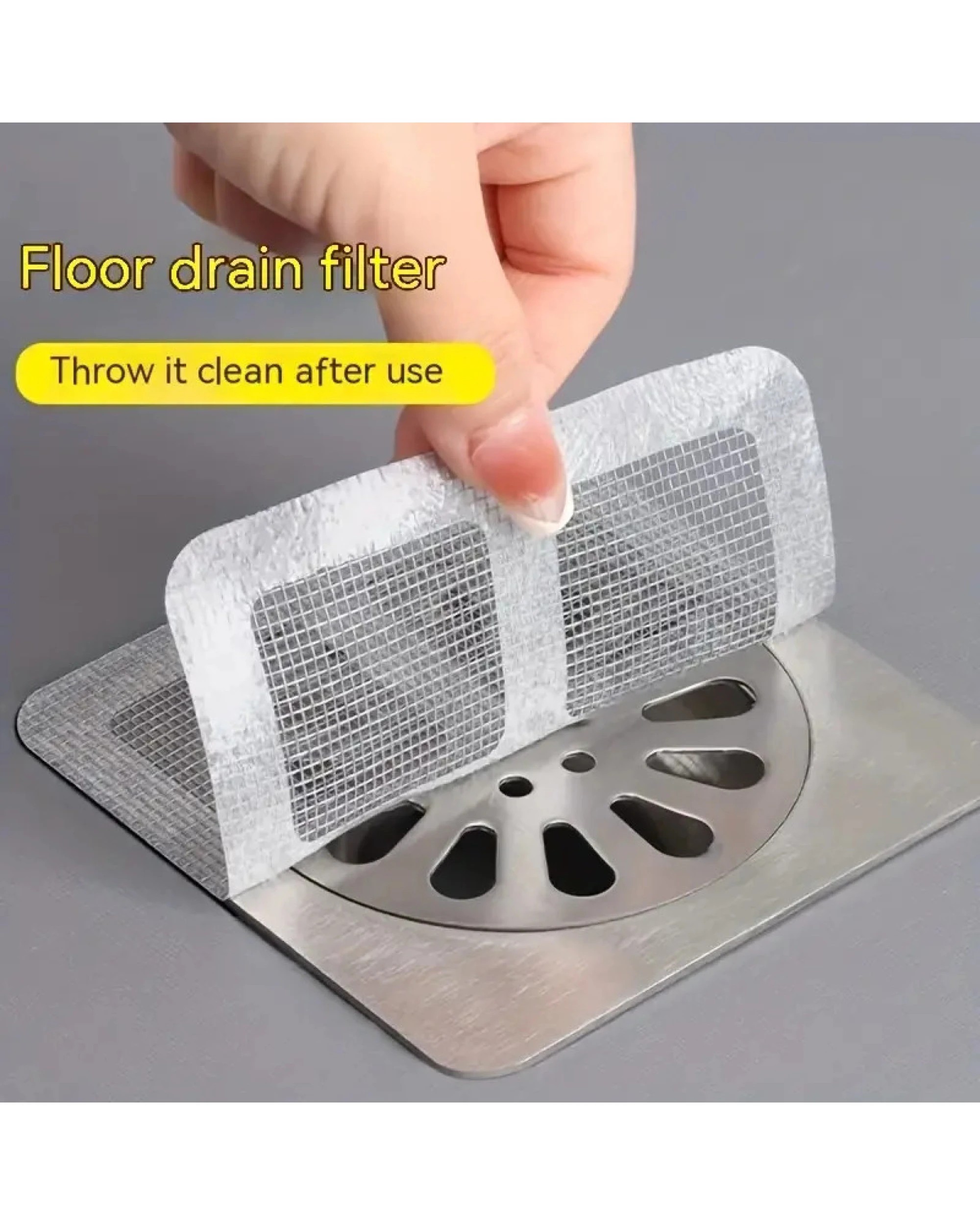 1 BR Home Disposable Floor Drain Sticker Hair Catcher - 10 Pack Anti-Blocking Filter Net, 1 of 4