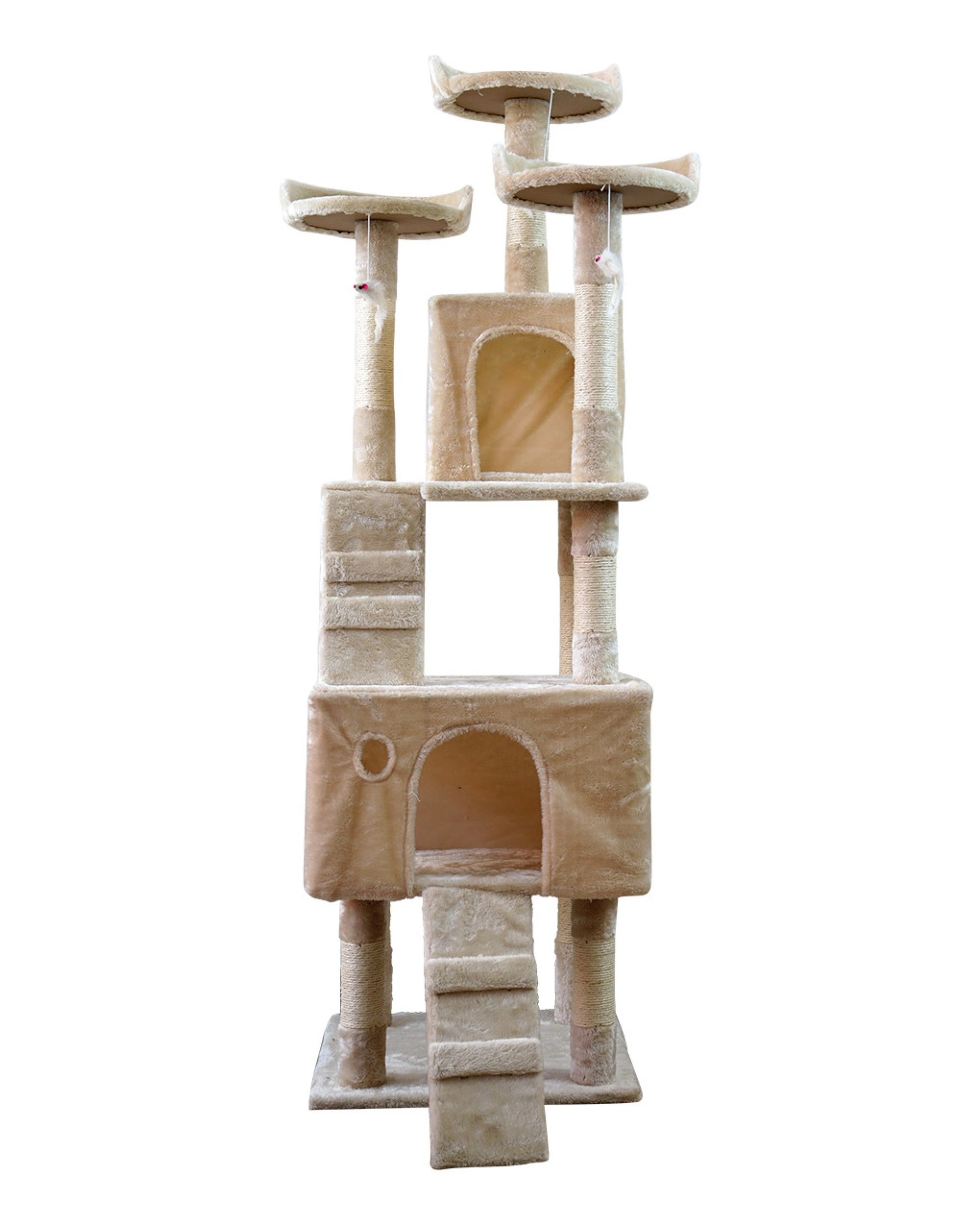 1 Furtastic 170cm Cat Tree Scratching Post - Beige, 1 of 5