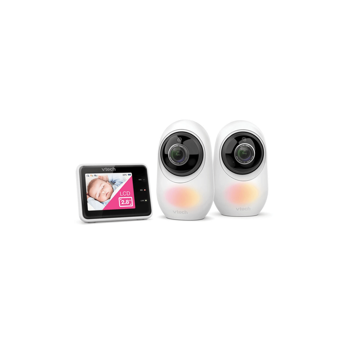 1 Vtech 2 Camera Smart Wifi 1080p Hd Video Baby Monitor With Night Vision App Access - Black Set
 - White, 1 of 3