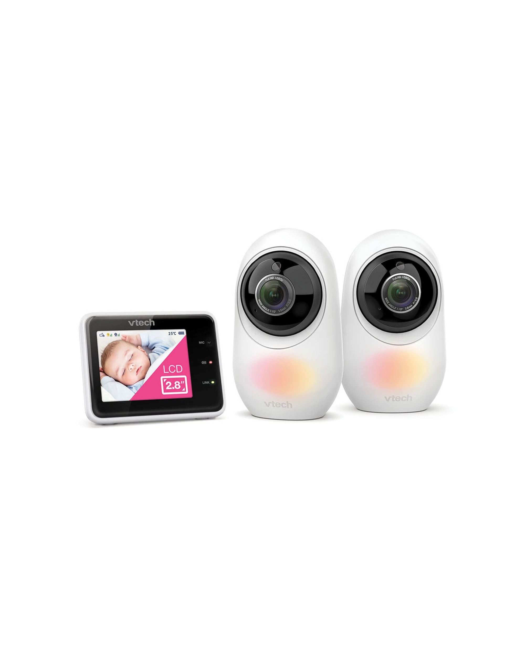 1 Vtech 2 Camera Smart Wifi 1080p Hd Video Baby Monitor With Night Vision App Access - Black Set
 - White, 1 of 3