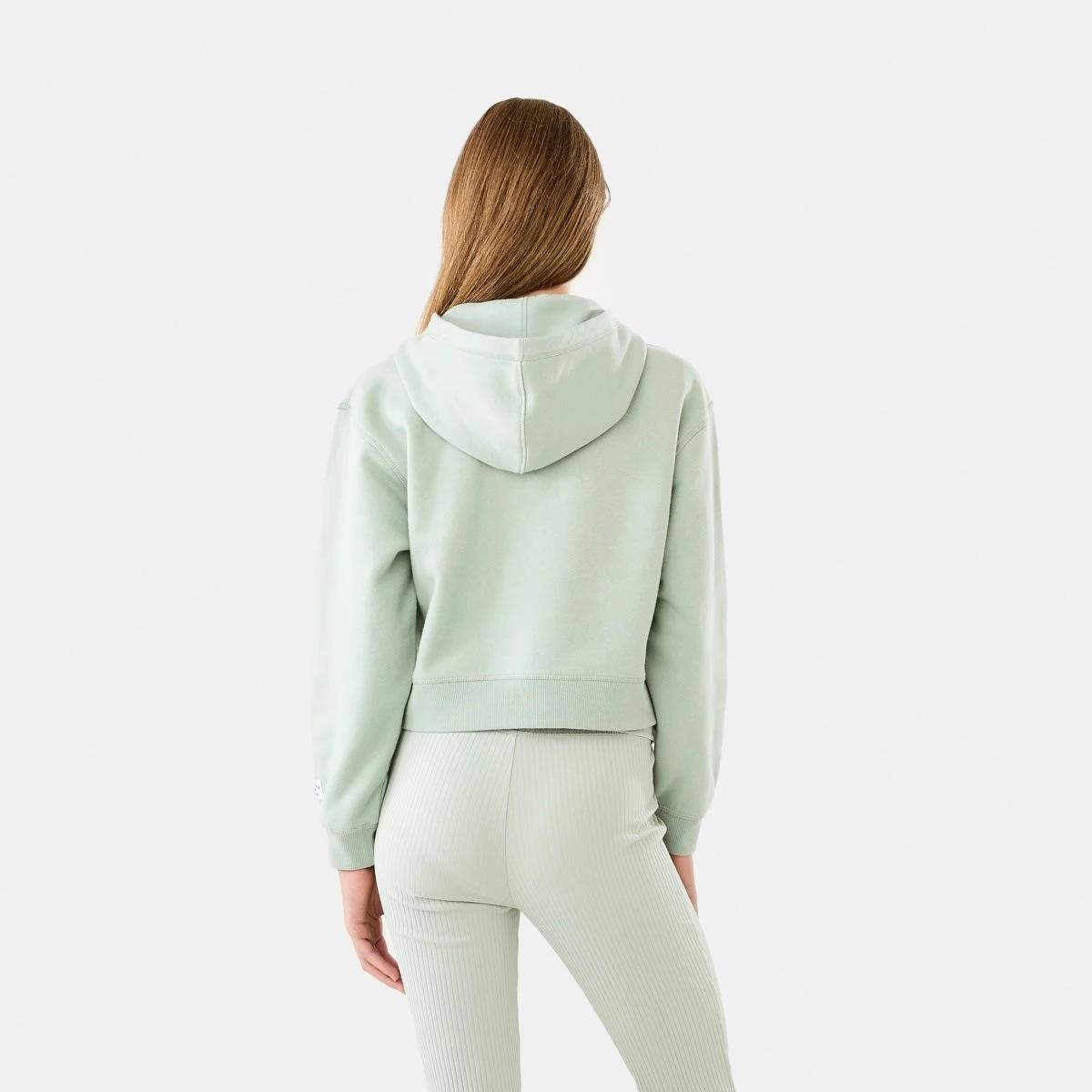 2 Cropped Zip Through Hoodie Aqua Grey, 2 of 10