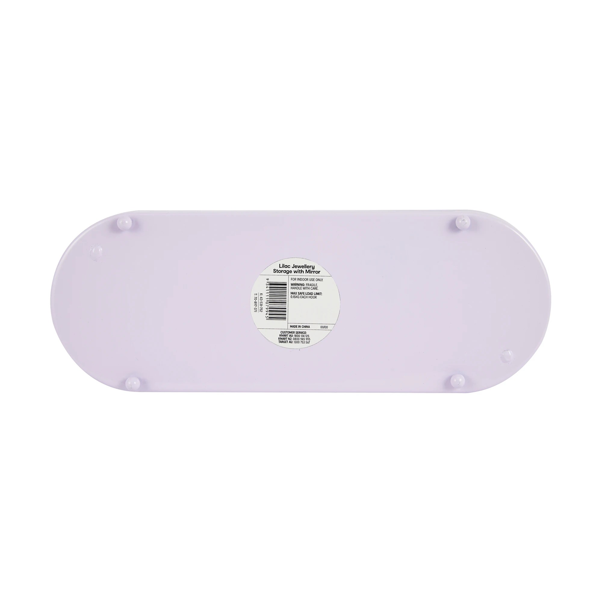 7 Jewellery Storage with Mirror - Lilac, 7 of 7