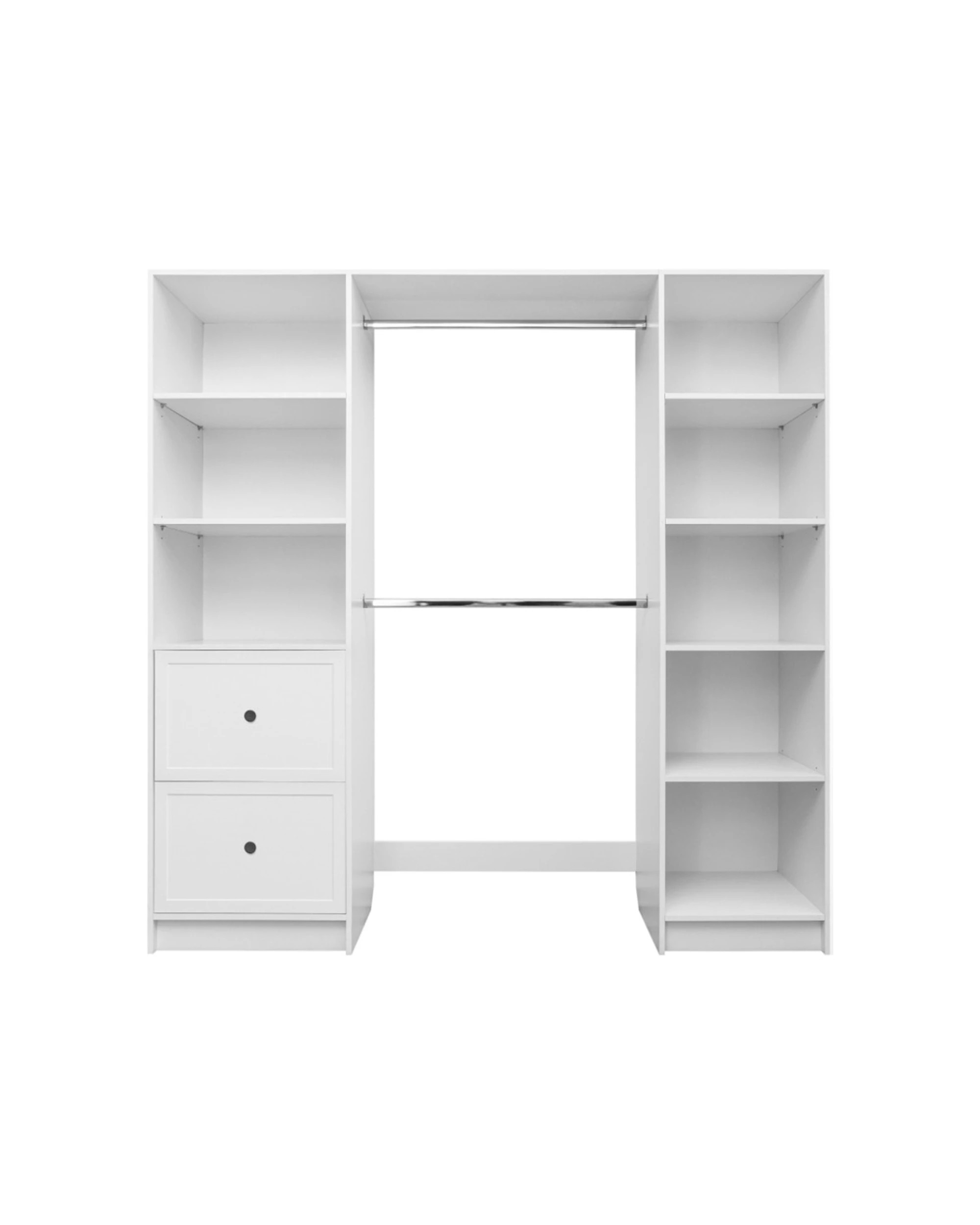 1 European Cabinetry Basel Walk In Wardrobe Kit VJ Panel Round Handle - White, 1 of 2