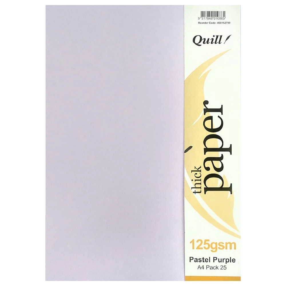 3 Quill A4 Paper 125gsm  Pastel Purple 25 Pack, 3 of 3