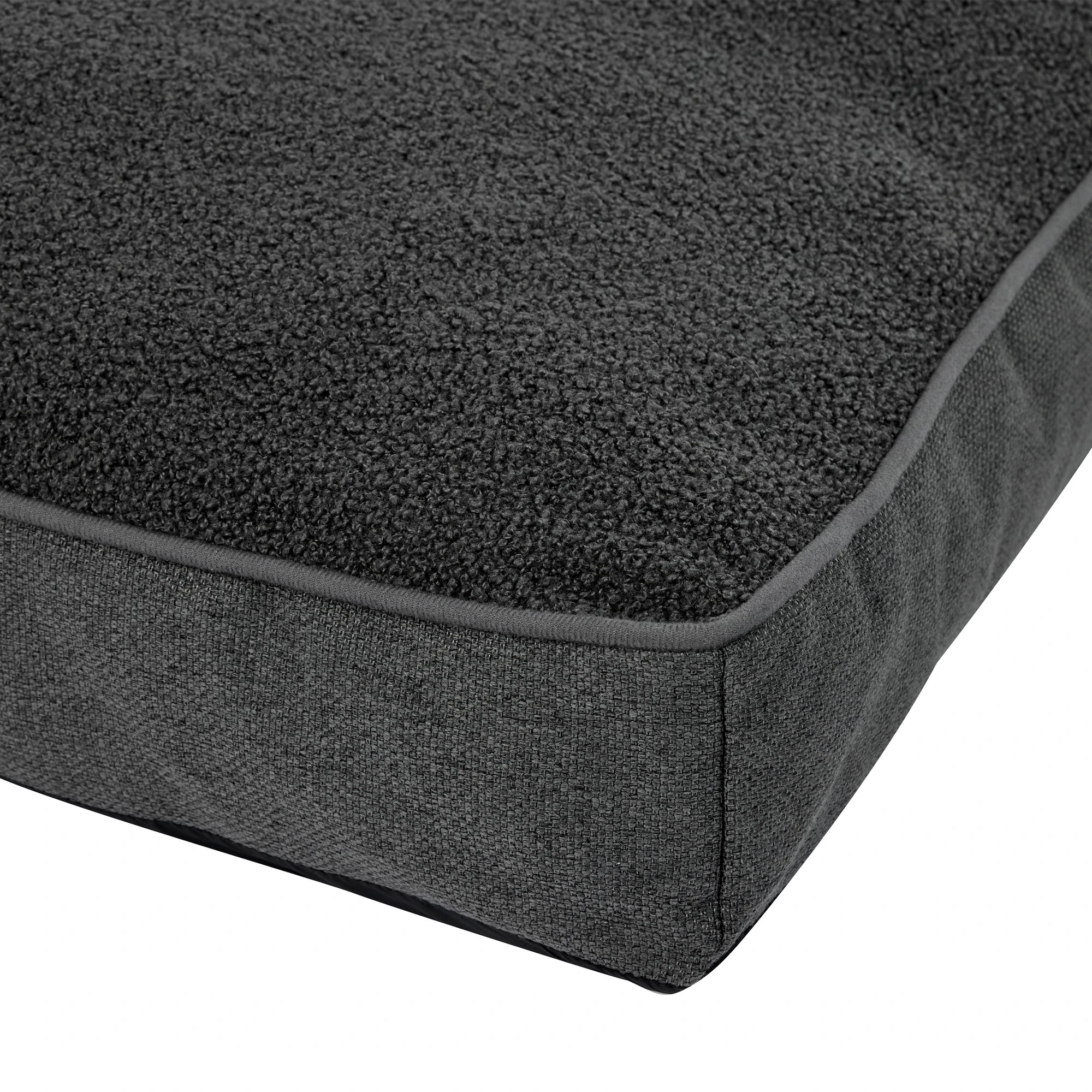 3 Pet Bed Rectangle Boucle - Extra Large, Dark Grey, 3 of 7