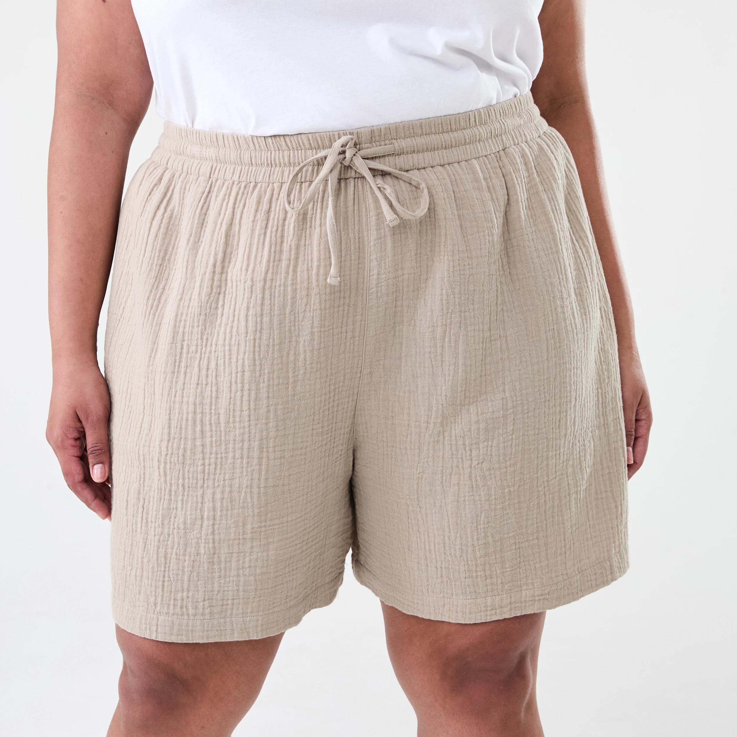 1 Curve Double Cloth Shorts Grey Taupe, 1 of 6