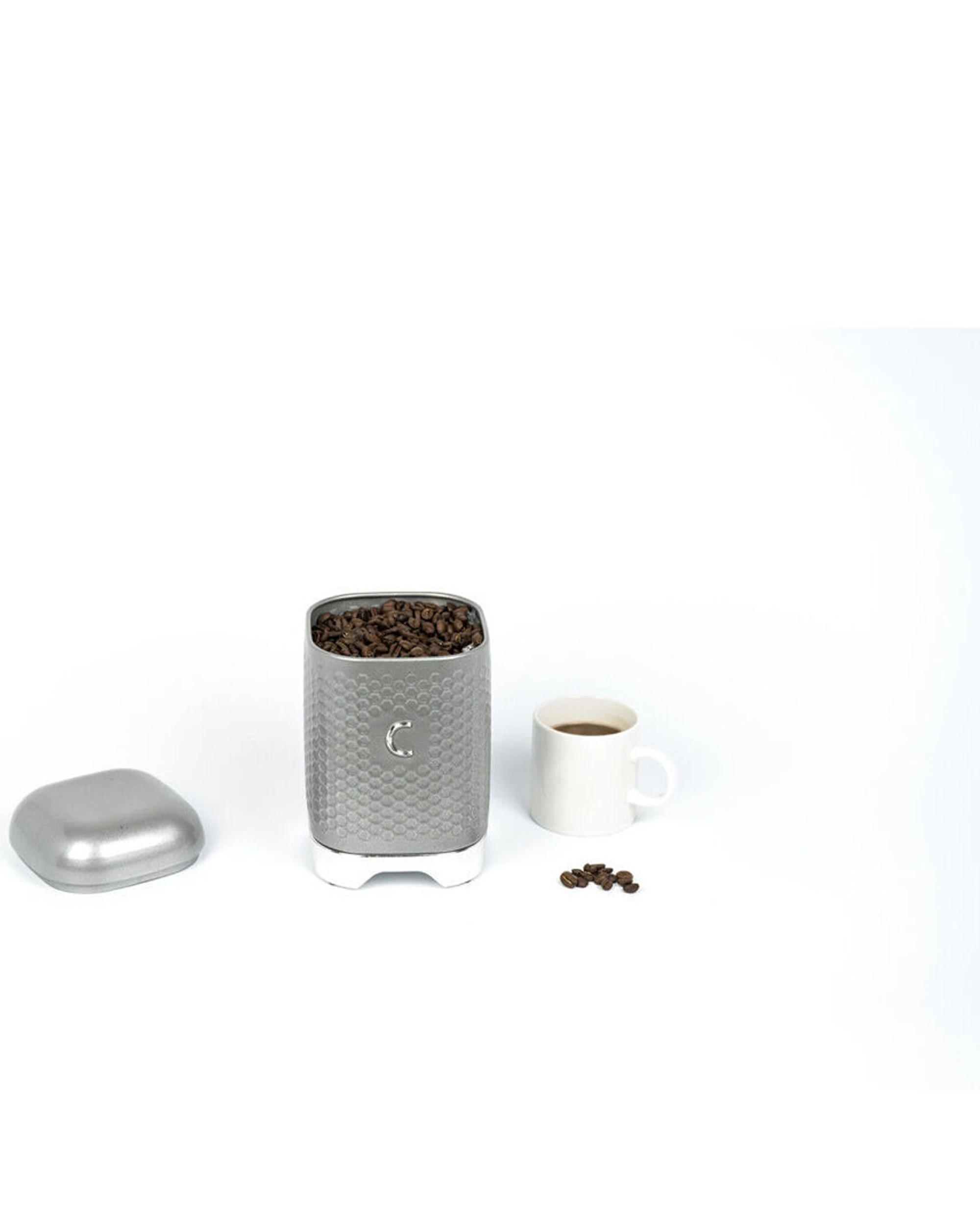 3 Kitchen 2pc Craft Lovello Retro Coffee Canister Sugar Jar ComboTextured Finish Carbon Steel - Grey, 3 of 6