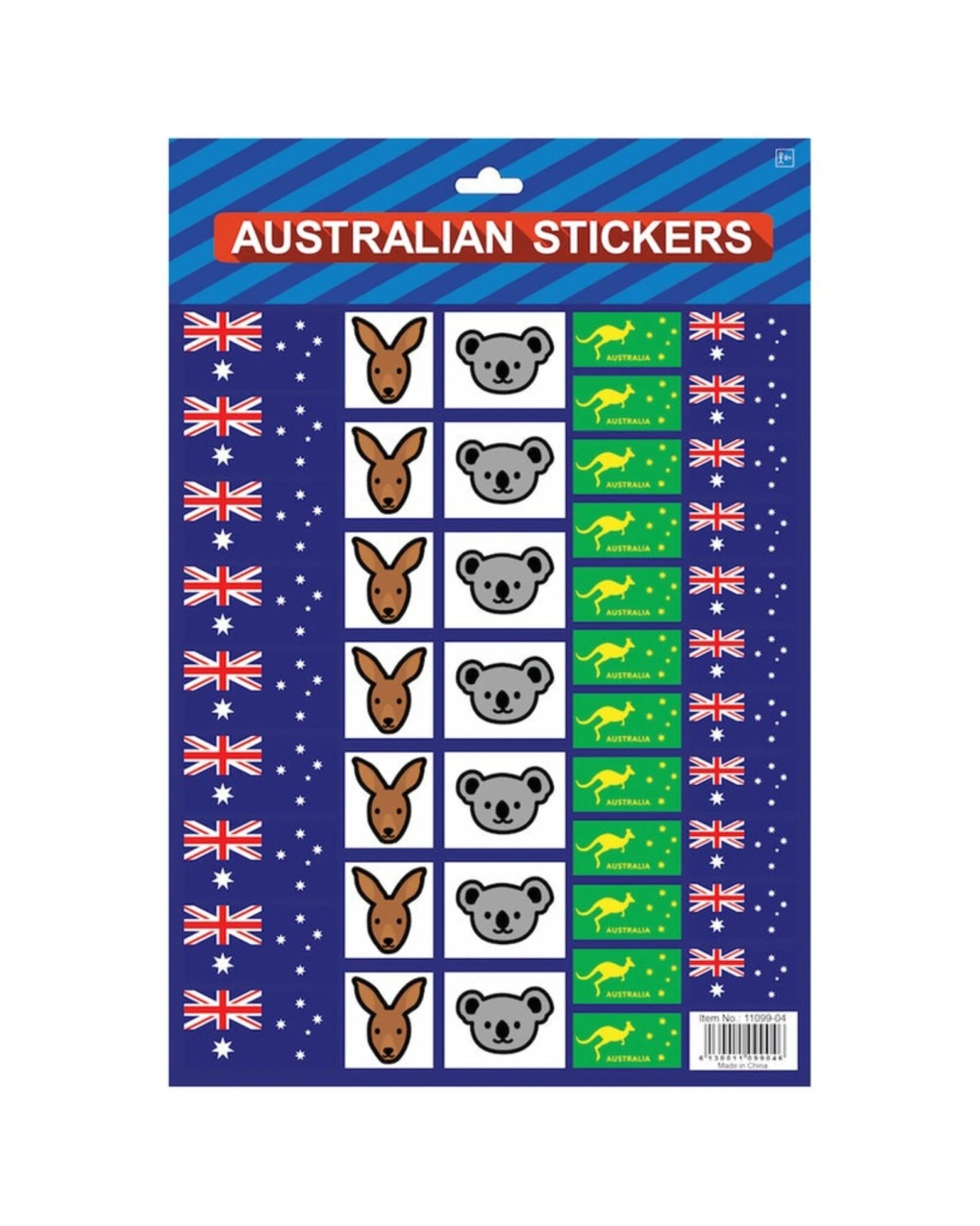 BR Costumes Australian Flag Stickers A4 Sheet 4 Pack - Kmart