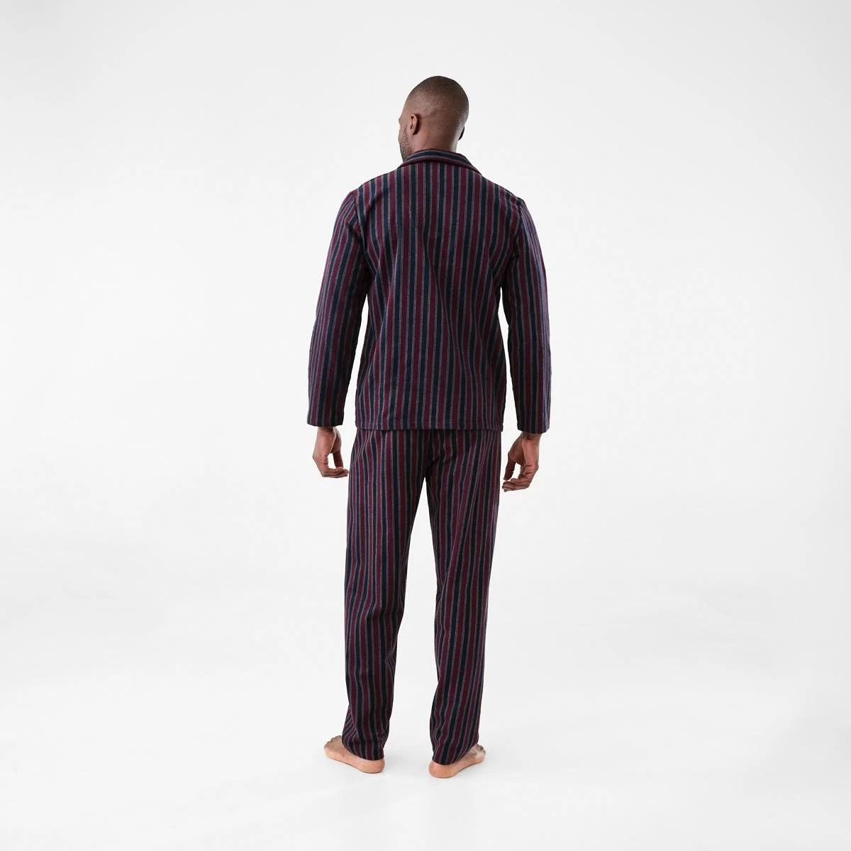 3 Printed Flannel Pyjama Set Ivy Stripe, 3 of 8