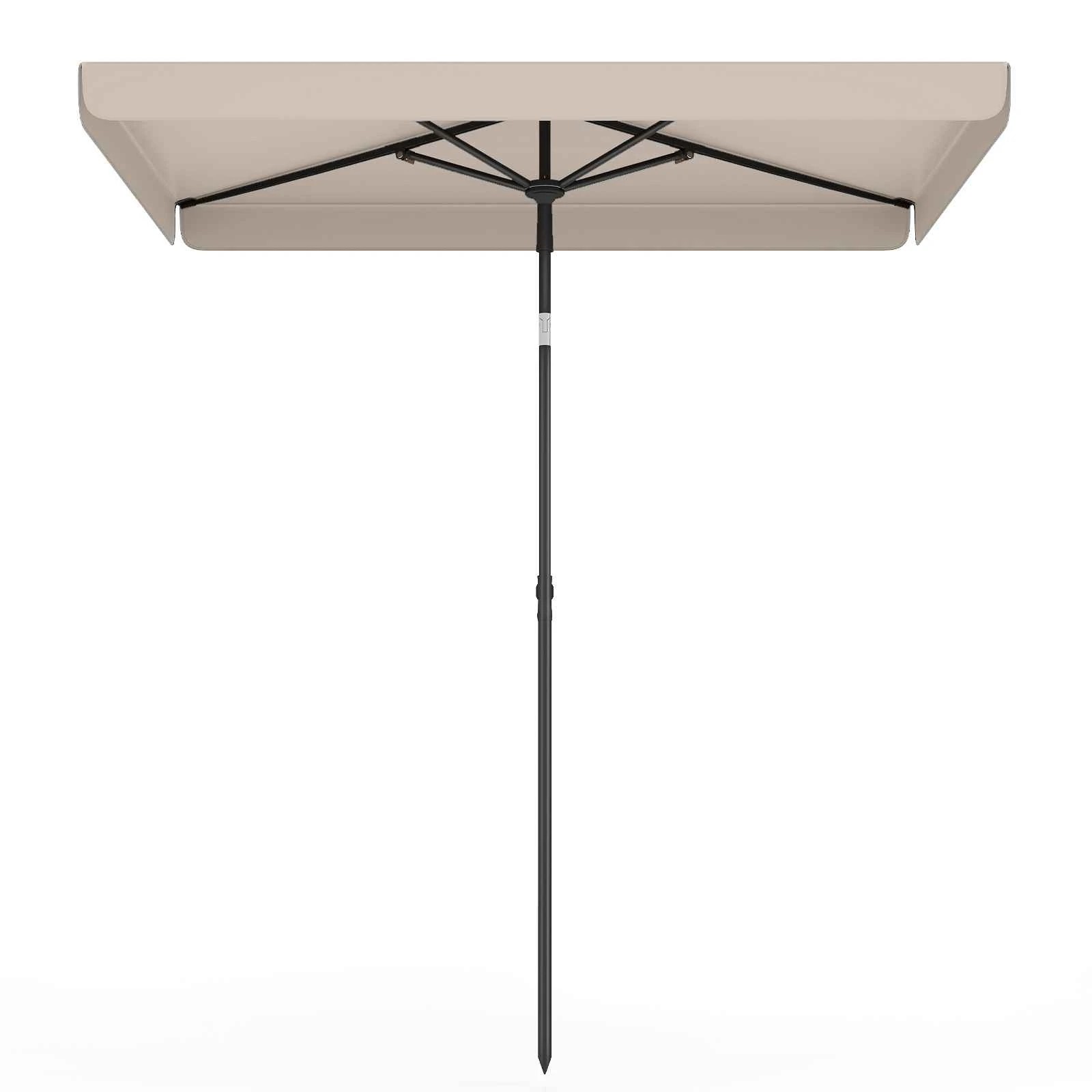 1 Costway 2x1.3m Rectangular Patio Umbrella Outdoor Tilt Market Umbrella - Beige, 1 of 1