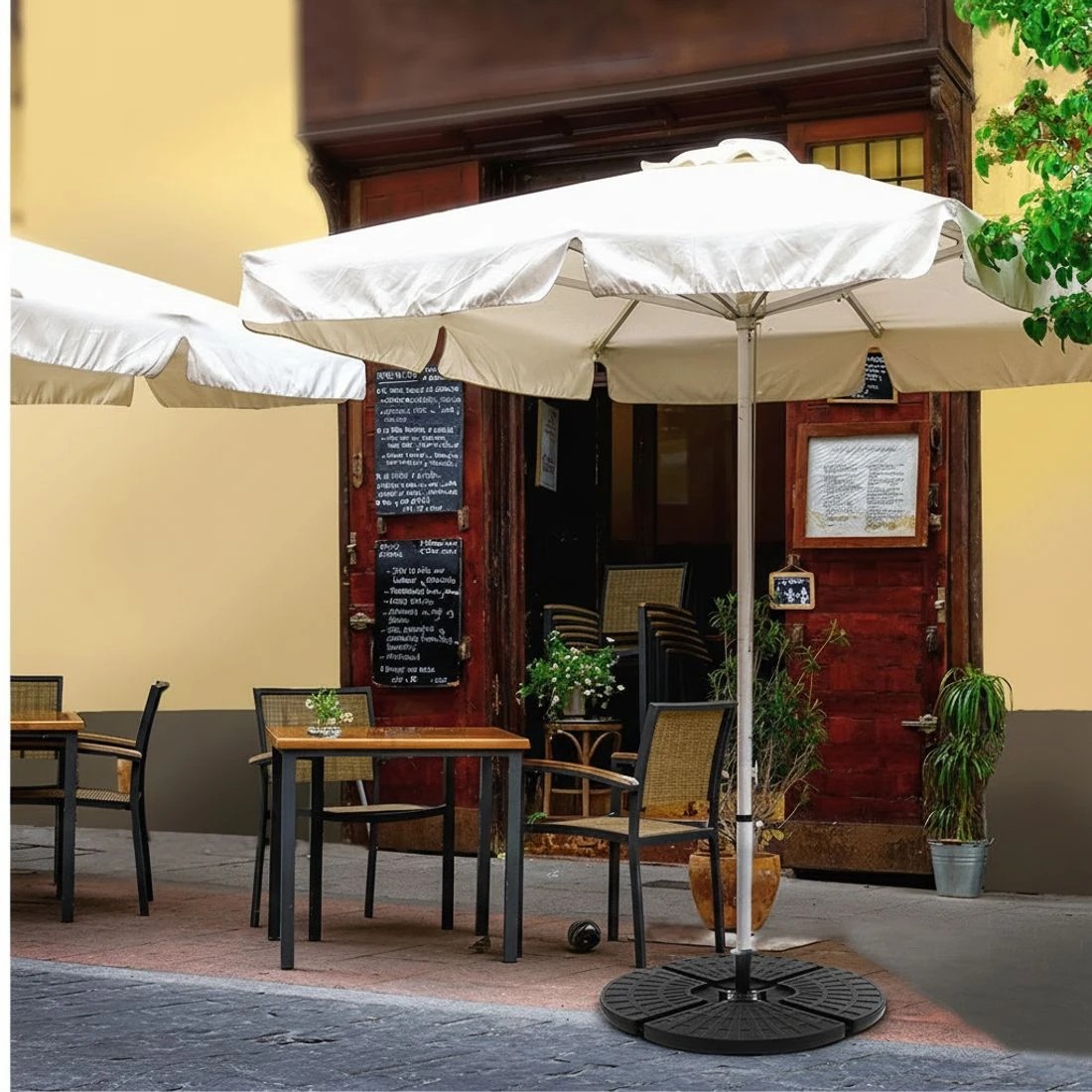 6 Instahut 48cm Outdoor Umbrella Base Stand 4 Plates Pod Cantilever - Black, 6 of 7