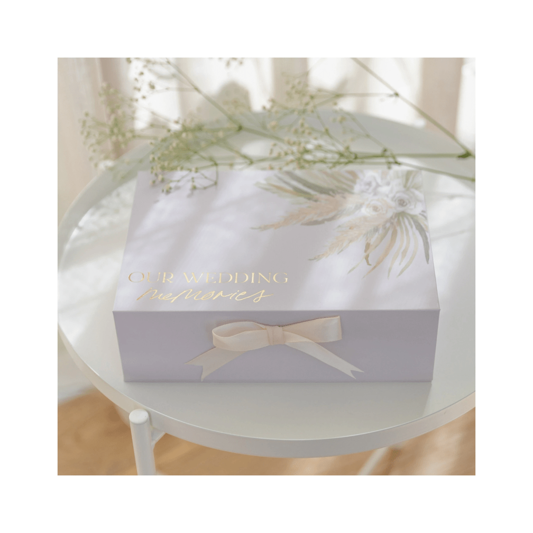 6 Splosh Floral Our Wedding Memories Couple Keepsake Box W/ Magnet Lid 25x18cm
 - Pink, 6 of 8