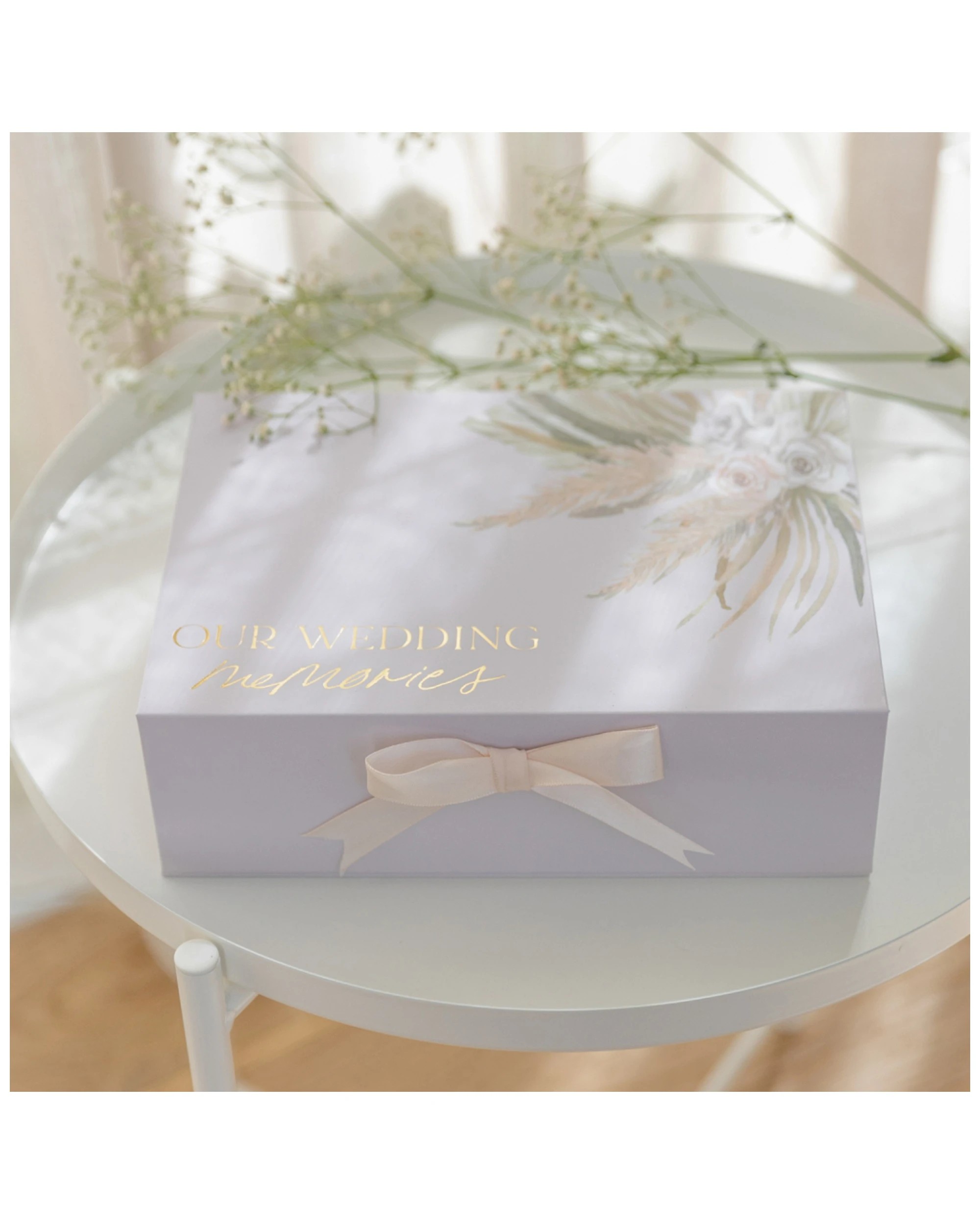 6 Splosh Floral Our Wedding Memories Couple Keepsake Box W/ Magnet Lid 25x18cm
 - Pink, 6 of 8