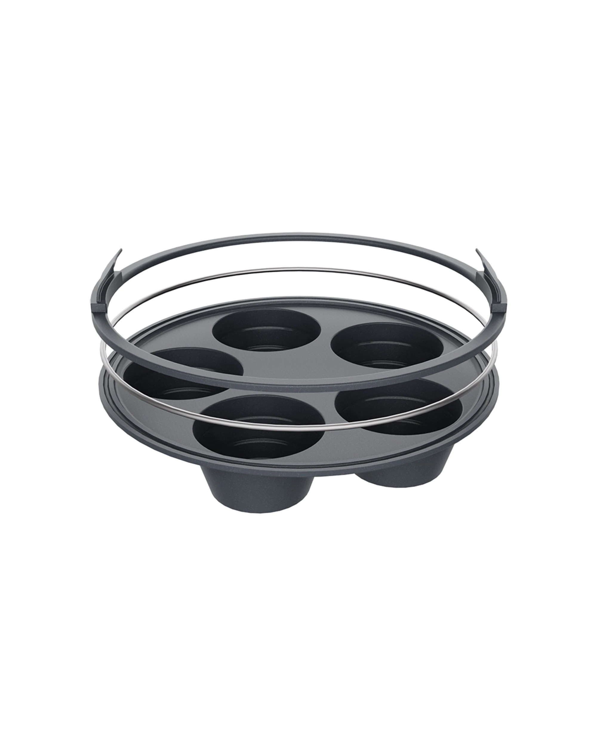 6 Daily Bake Collapsible 22cm Silicone 5-Cup Muffin Pan Round Non-Stick Oven - Grey, 6 of 6