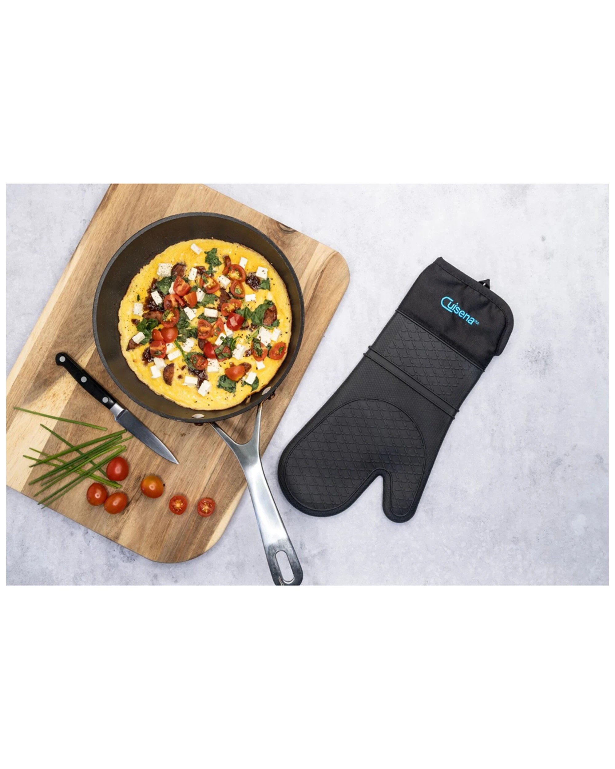 2 Cuisena Heat-Resistant Silicone and Fabric Oven Glove 94266 Black - Black, 2 of 5