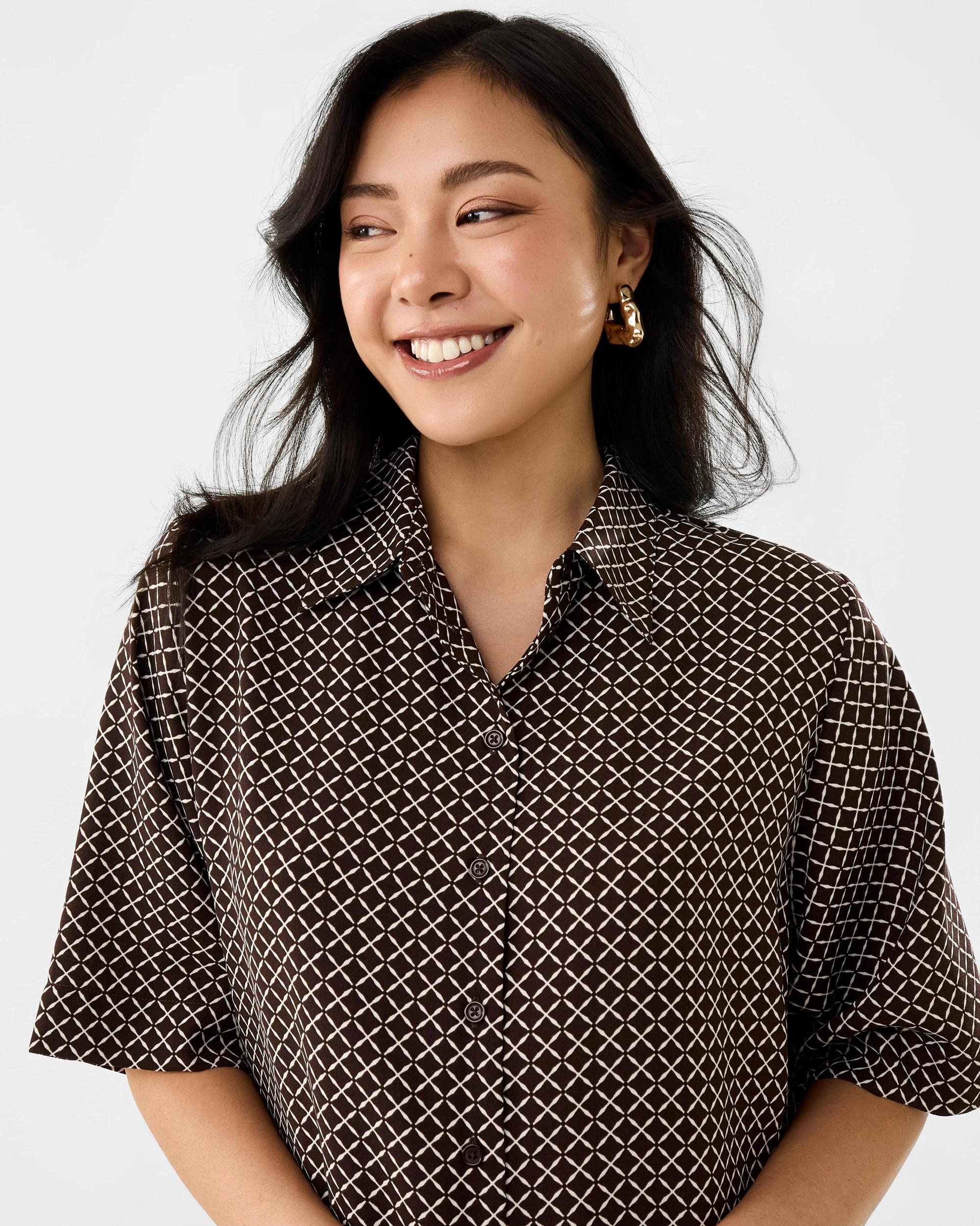 5 Short Sleeve Relaxed Print Shirt Mono Tile, 5 of 9
