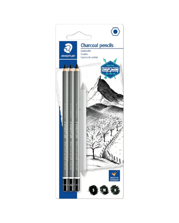 Staedtler Mars Lumograph Charcoal Pencils 4 Pack