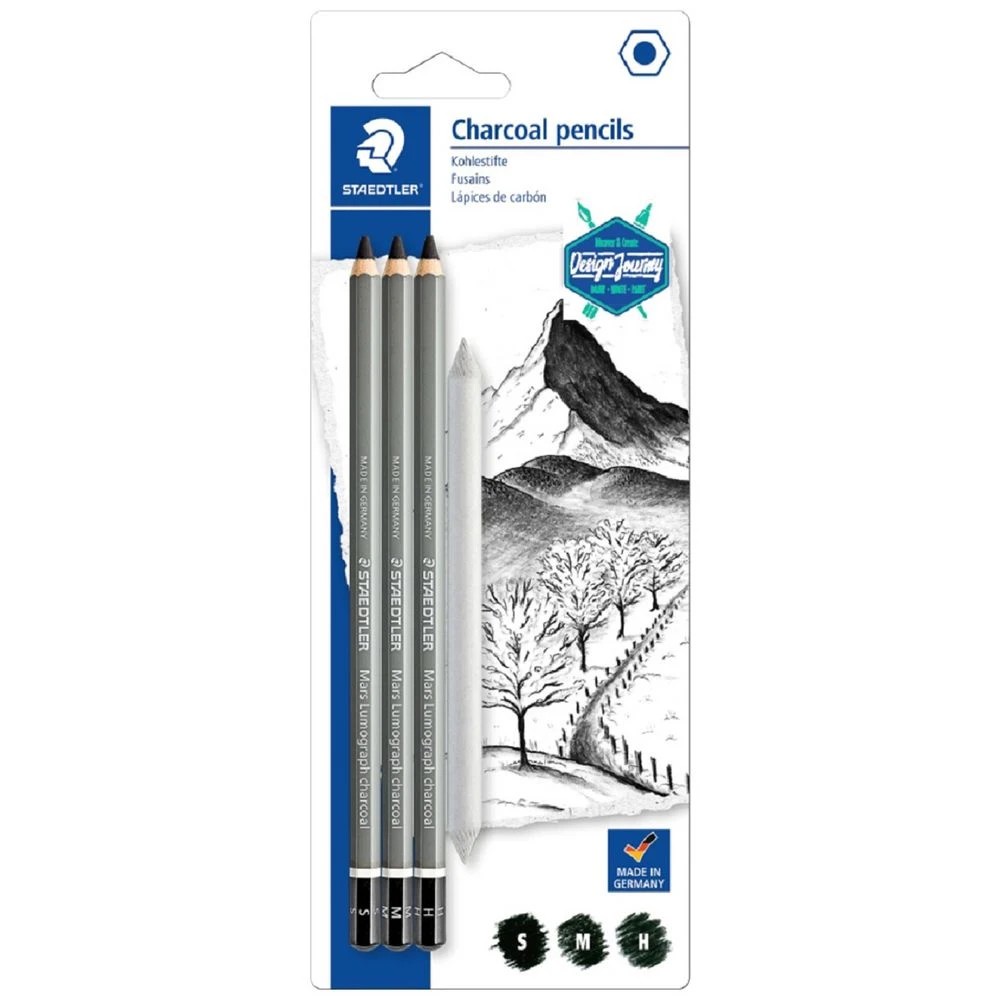 1 Staedtler Mars Lumograph Charcoal Pencils 4 Pack, 1 of 2